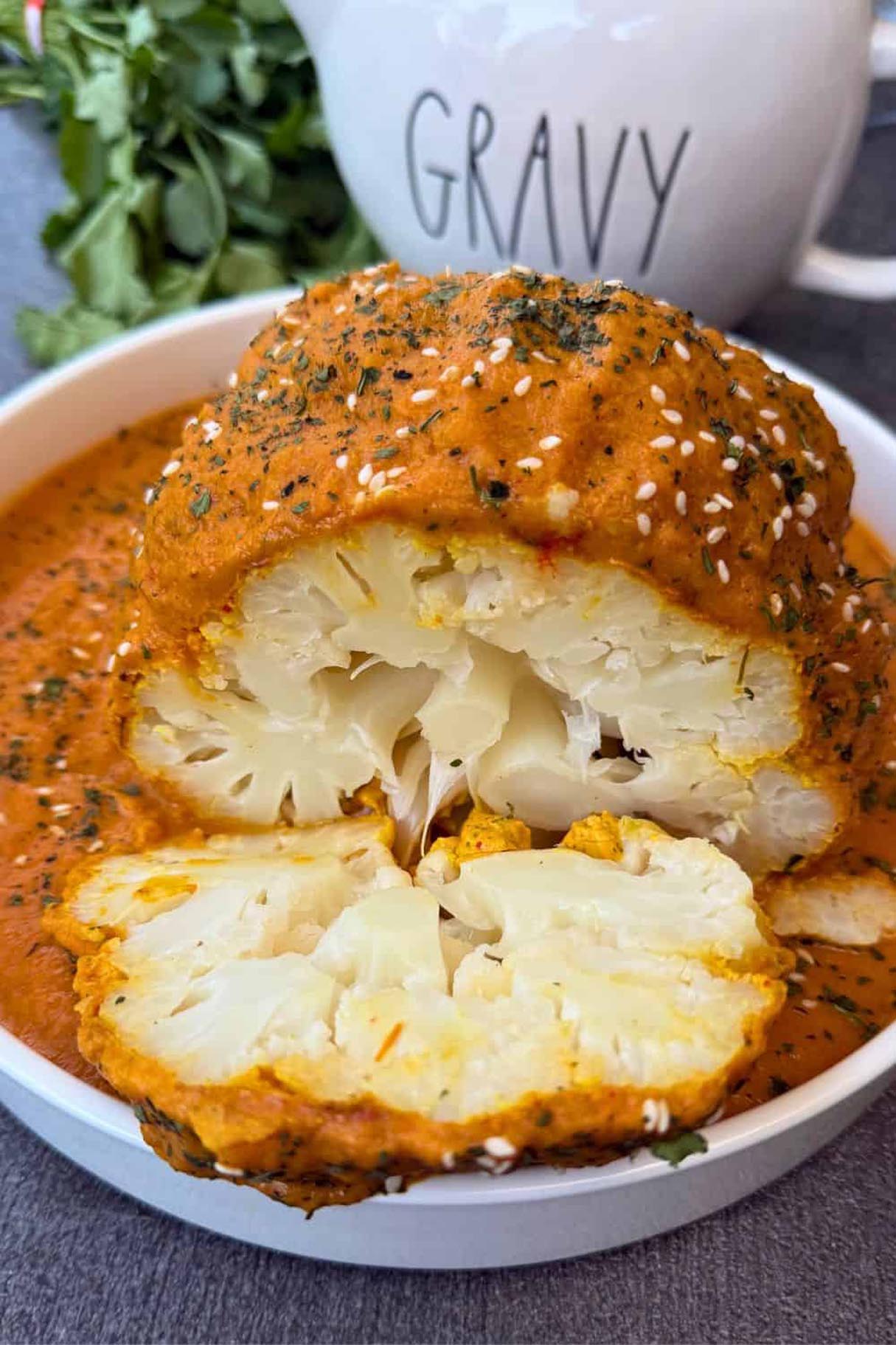 Instant Pot Whole Roasted Cauliflower in Indian Masala