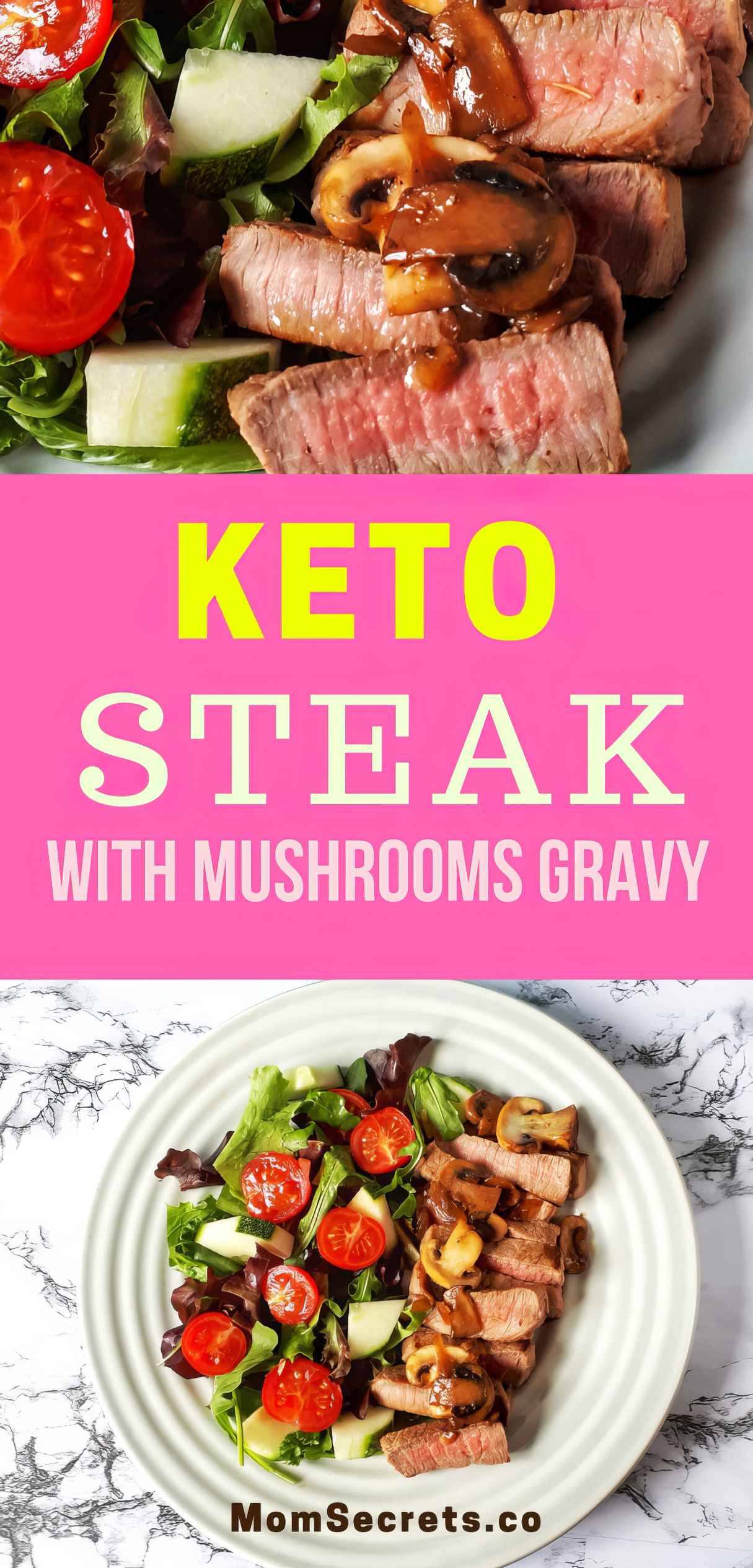 Keto & Easy Grilled Steak Recipe with Mushrooms Gravy