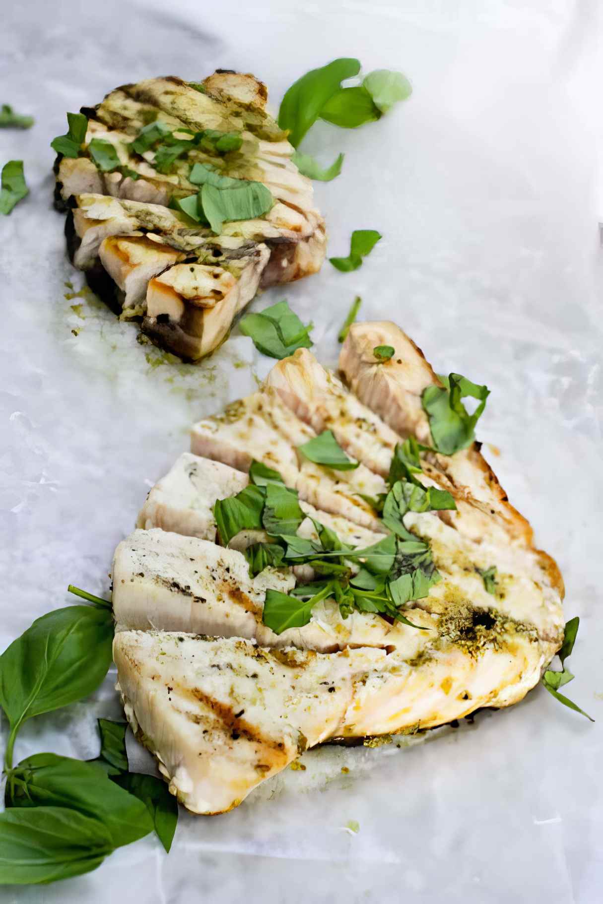 Grilled Swordfish with Basil Pesto