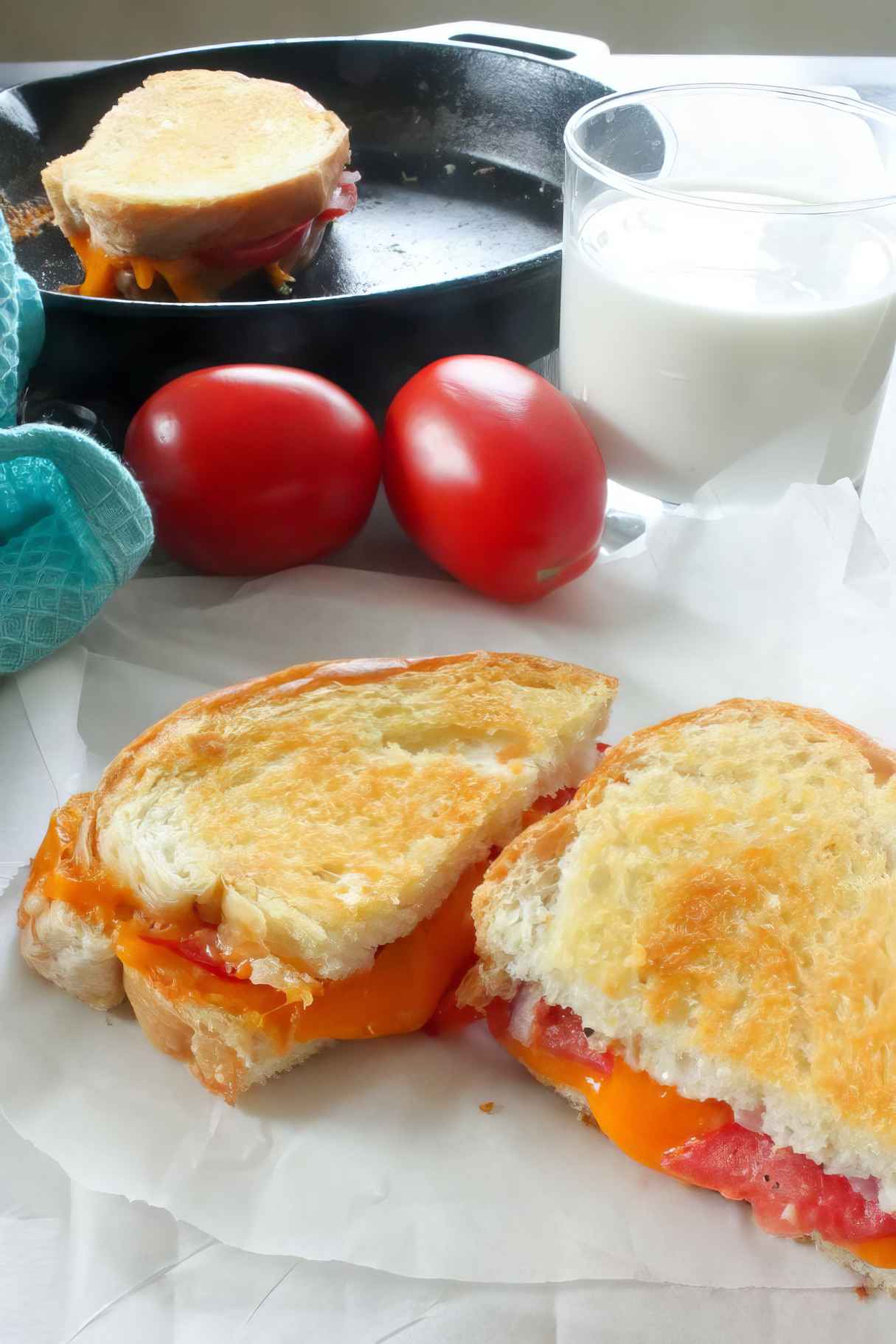 Grilled Cheese With Tomato and Onion