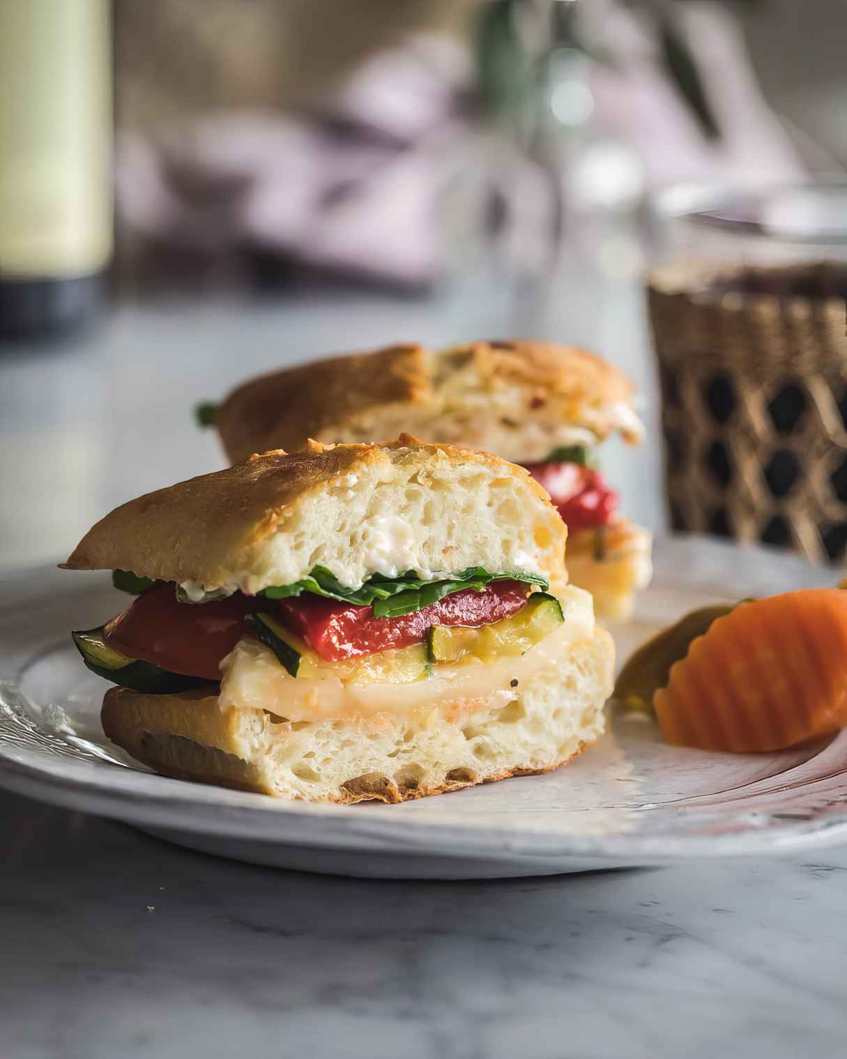 Roasted Vegetable Sandwich with Chile Garlic Mayonnaise