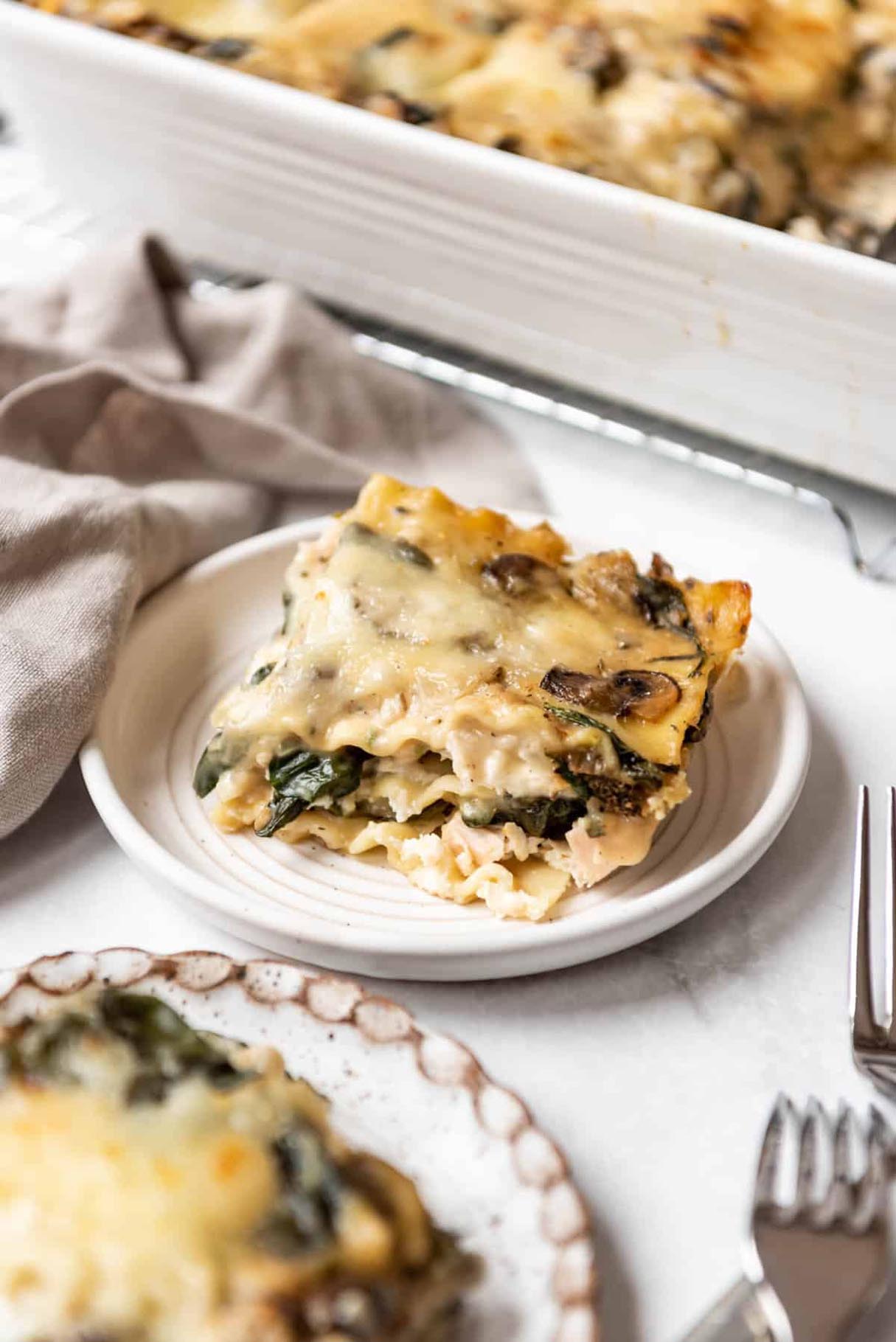 White Chicken Spinach Lasagna