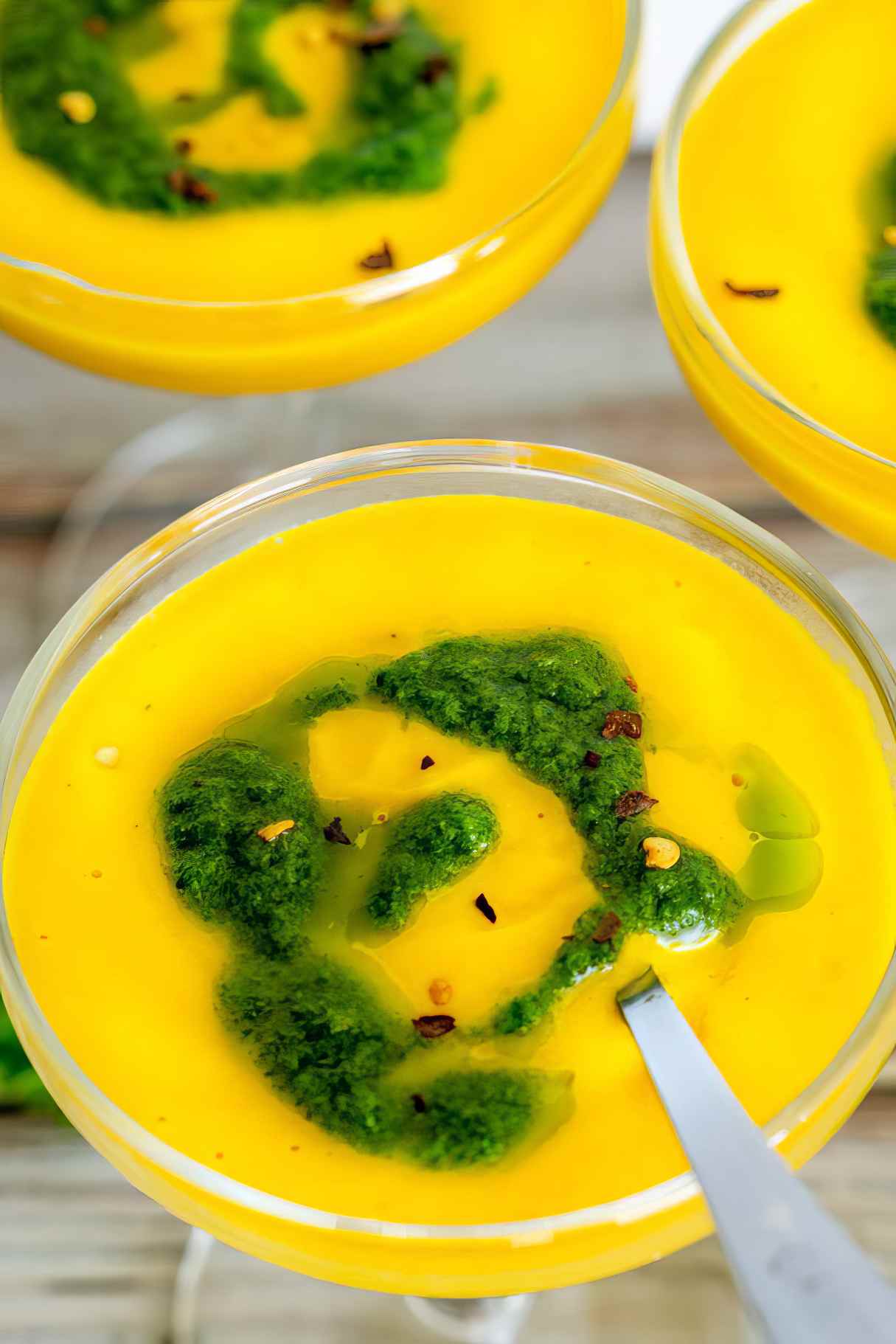 Creamy Vegan Carrot Soup with Parsley Pistou