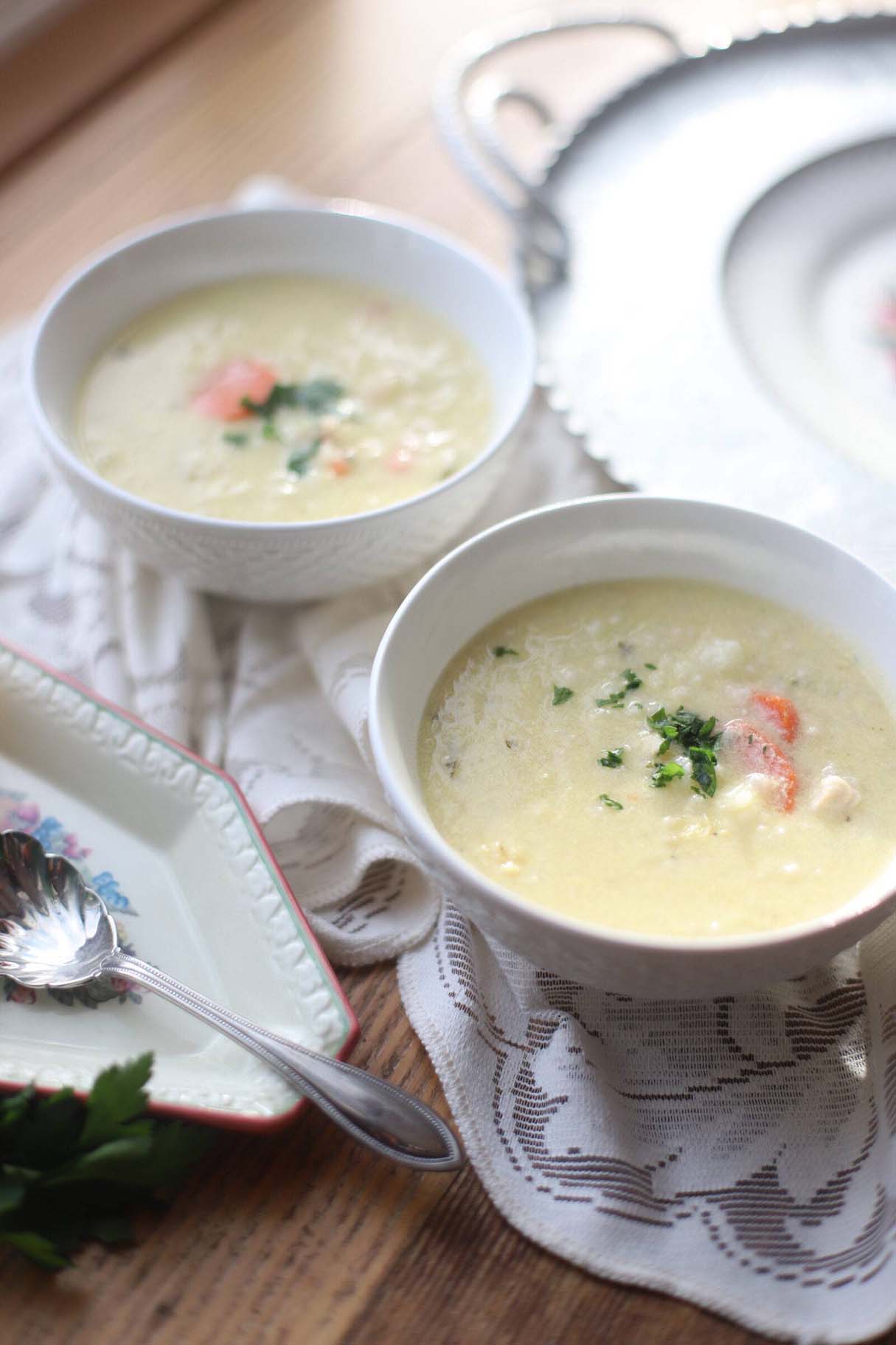 My Mom's Greek Lemon Chicken Soup; a.k.a., Avgolémono Soup