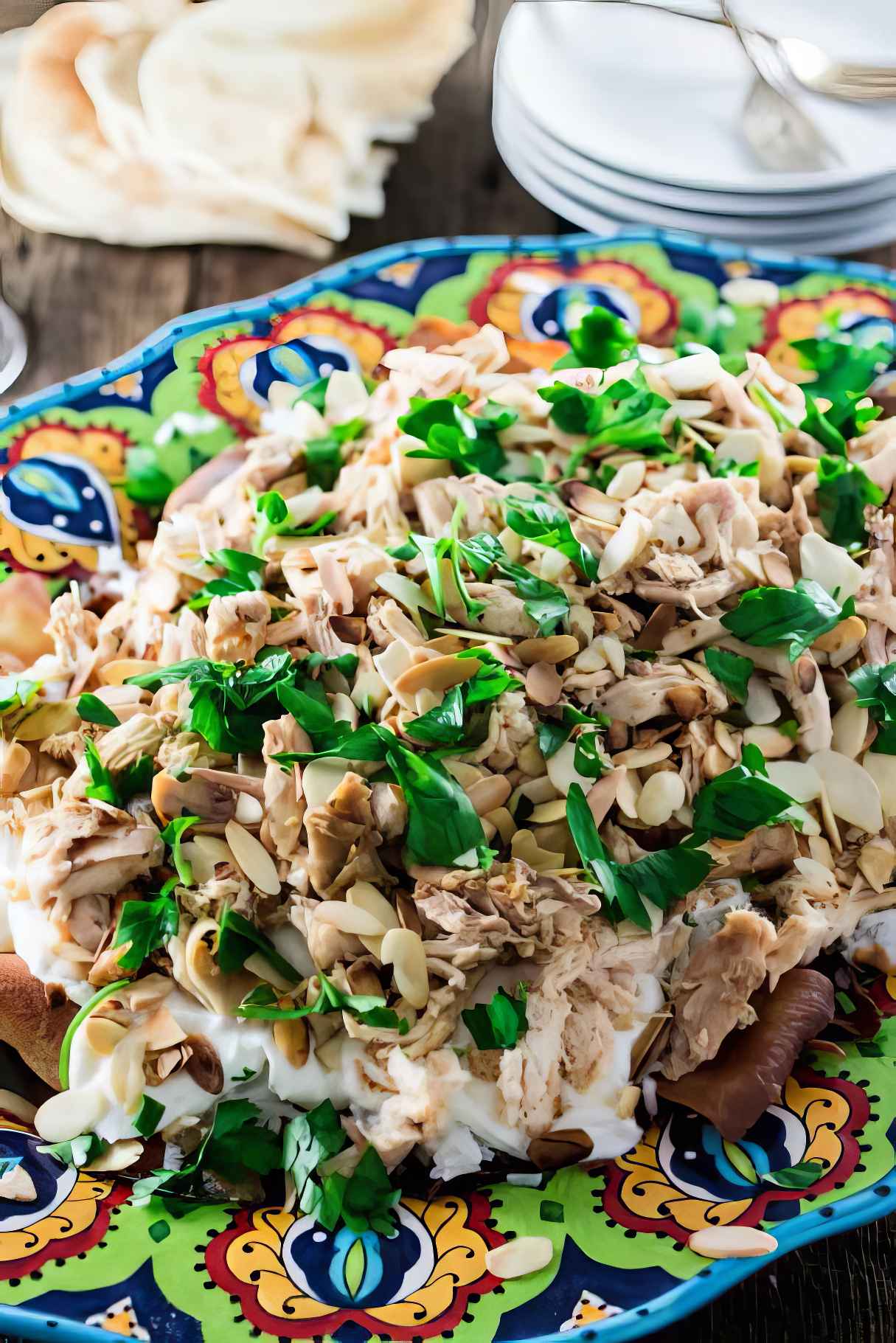 Syrian Fattet Djaj {Layered Chicken Platter}