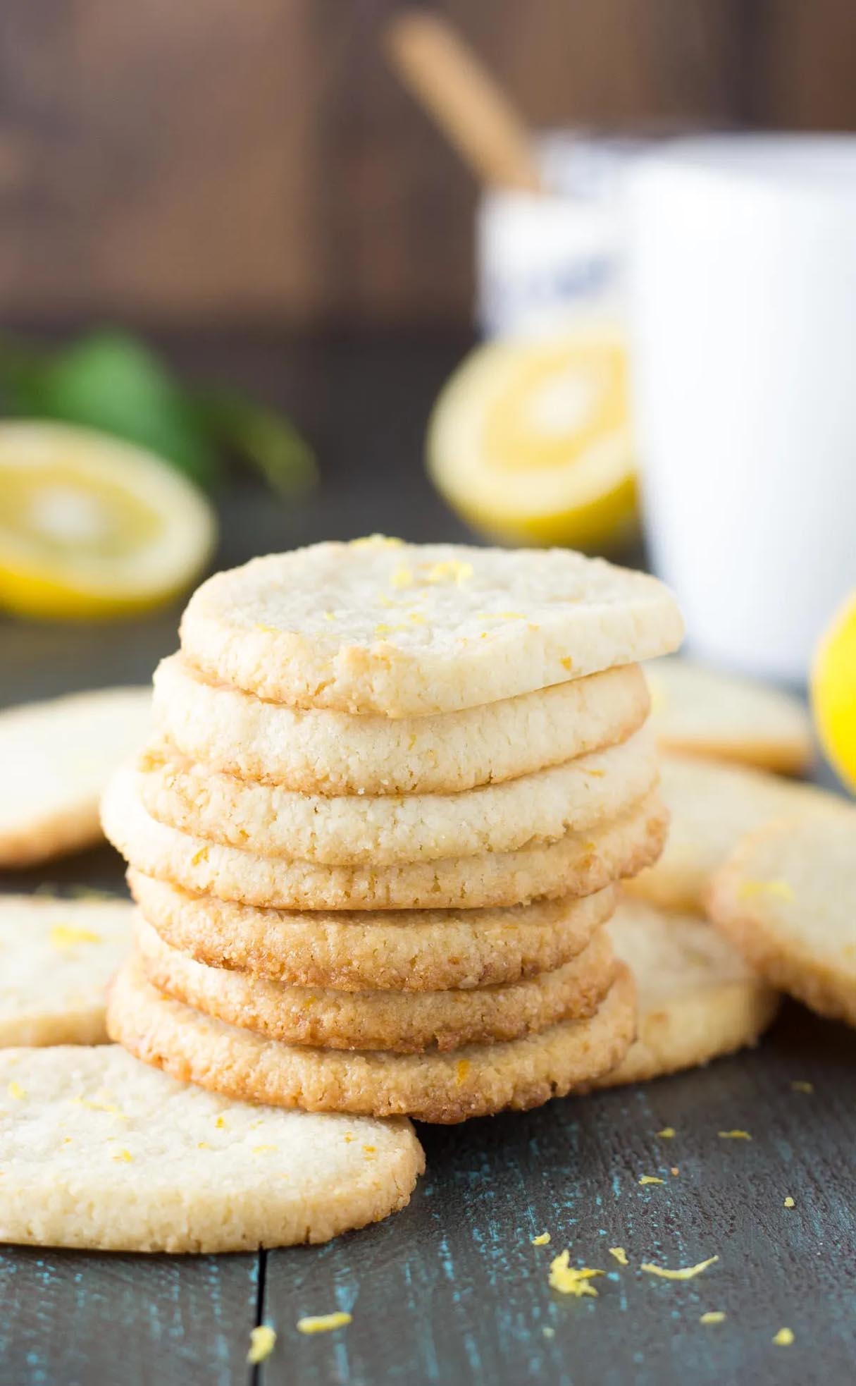 Lemon Almond Shortbread Cookies