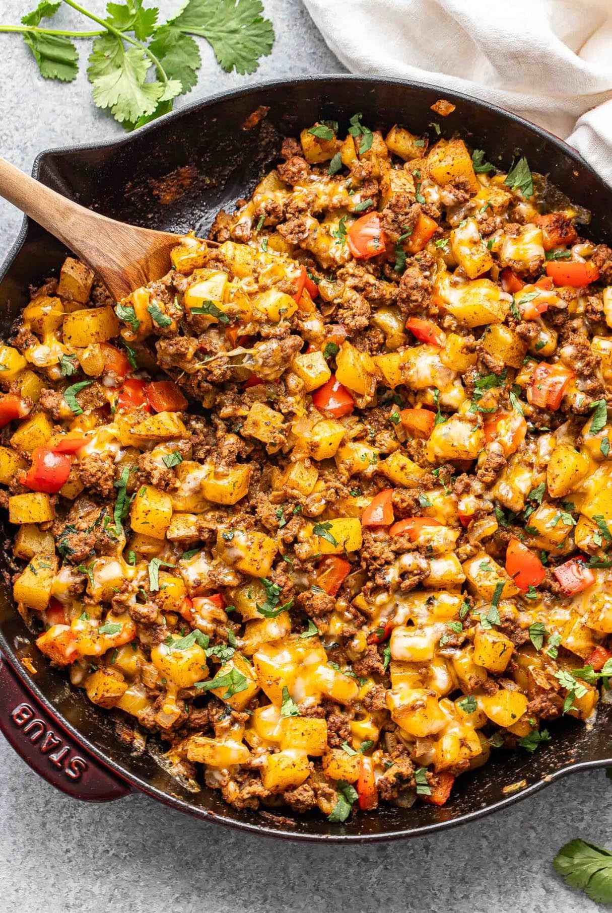 Mexican Ground Beef and Potato Skillet with Flavorful Mexican Spices