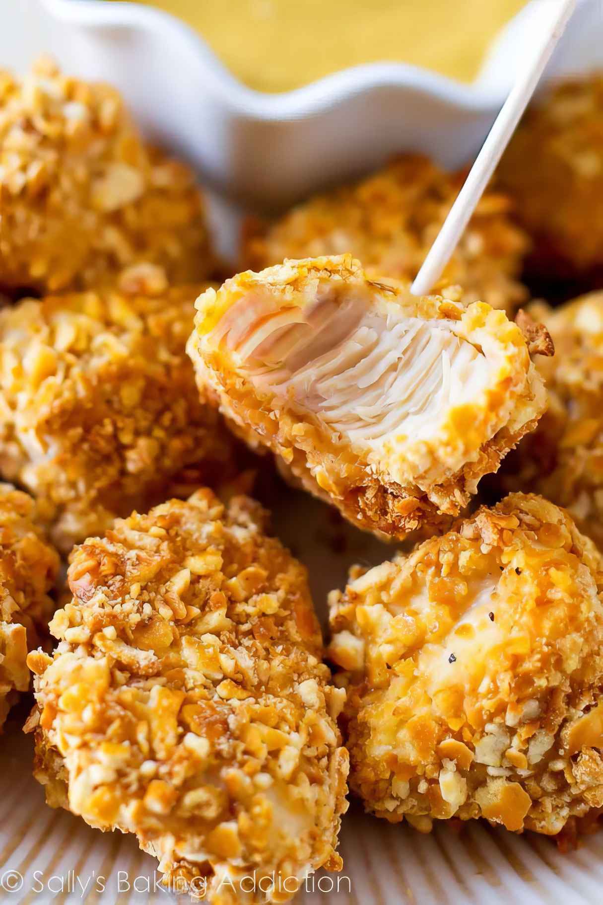 Pretzel Crusted Chicken Bites