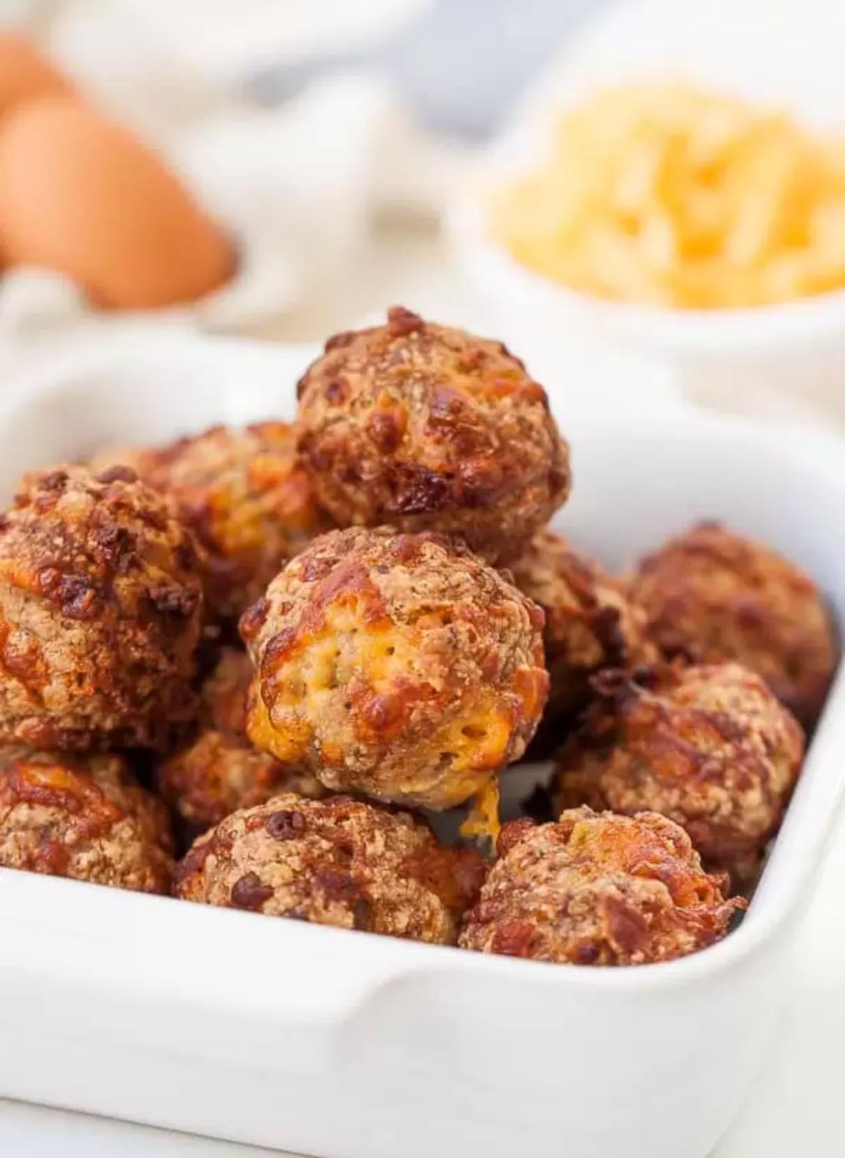 Air Fryer Sausage and Cheese Balls