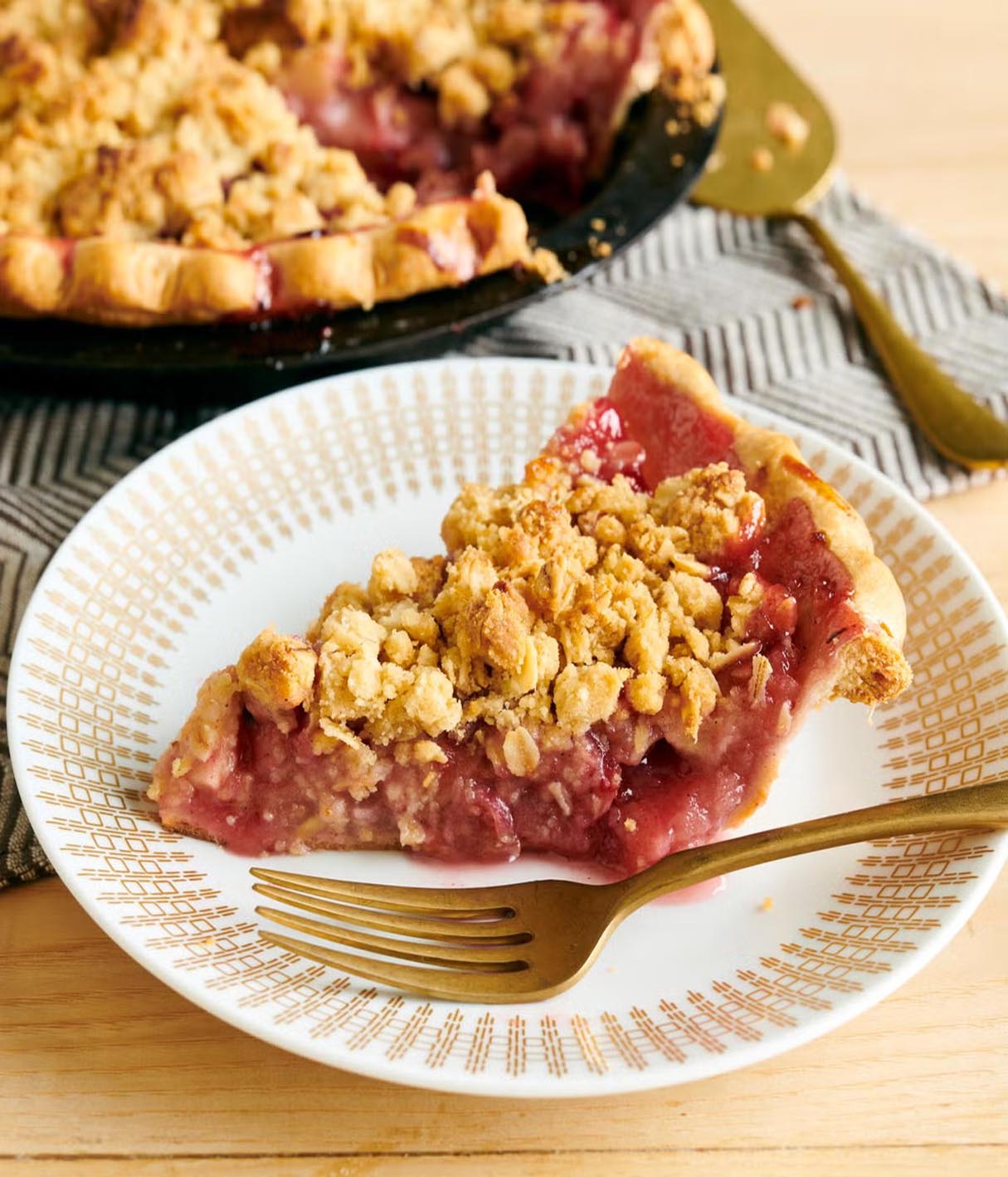 Cranberry Apple Crumb Pie with Cinnamon, Ginger, and Cardamom