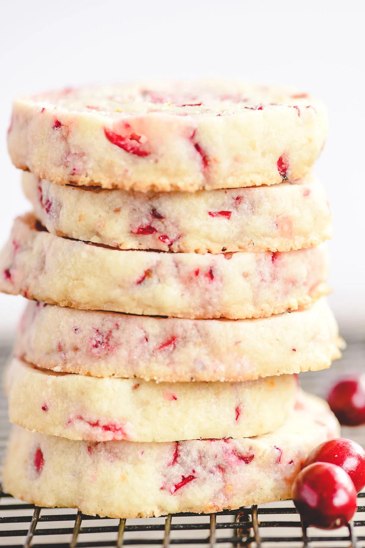 Cranberry Orange Shortbread Cookies