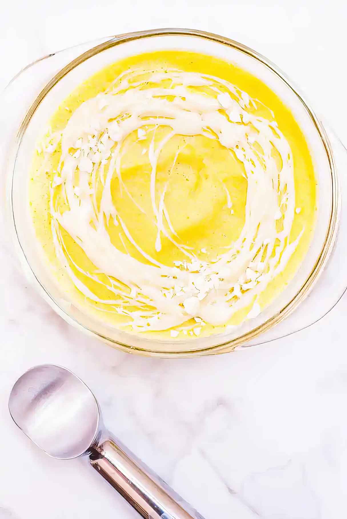 Curry Ice Cream with White Chocolate Drizzle