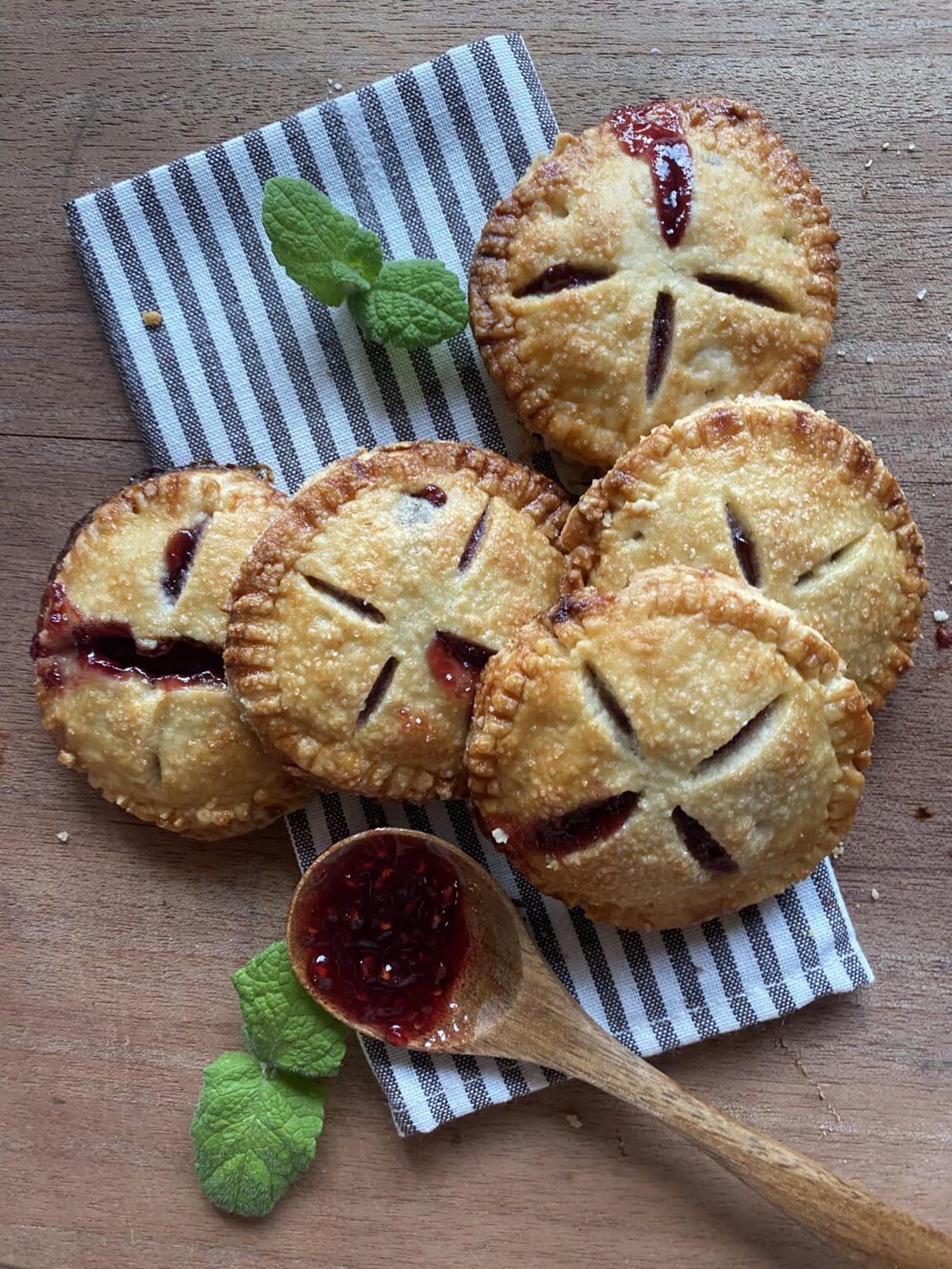 Jammy Raspberry Cream Pretzel Hand Pies