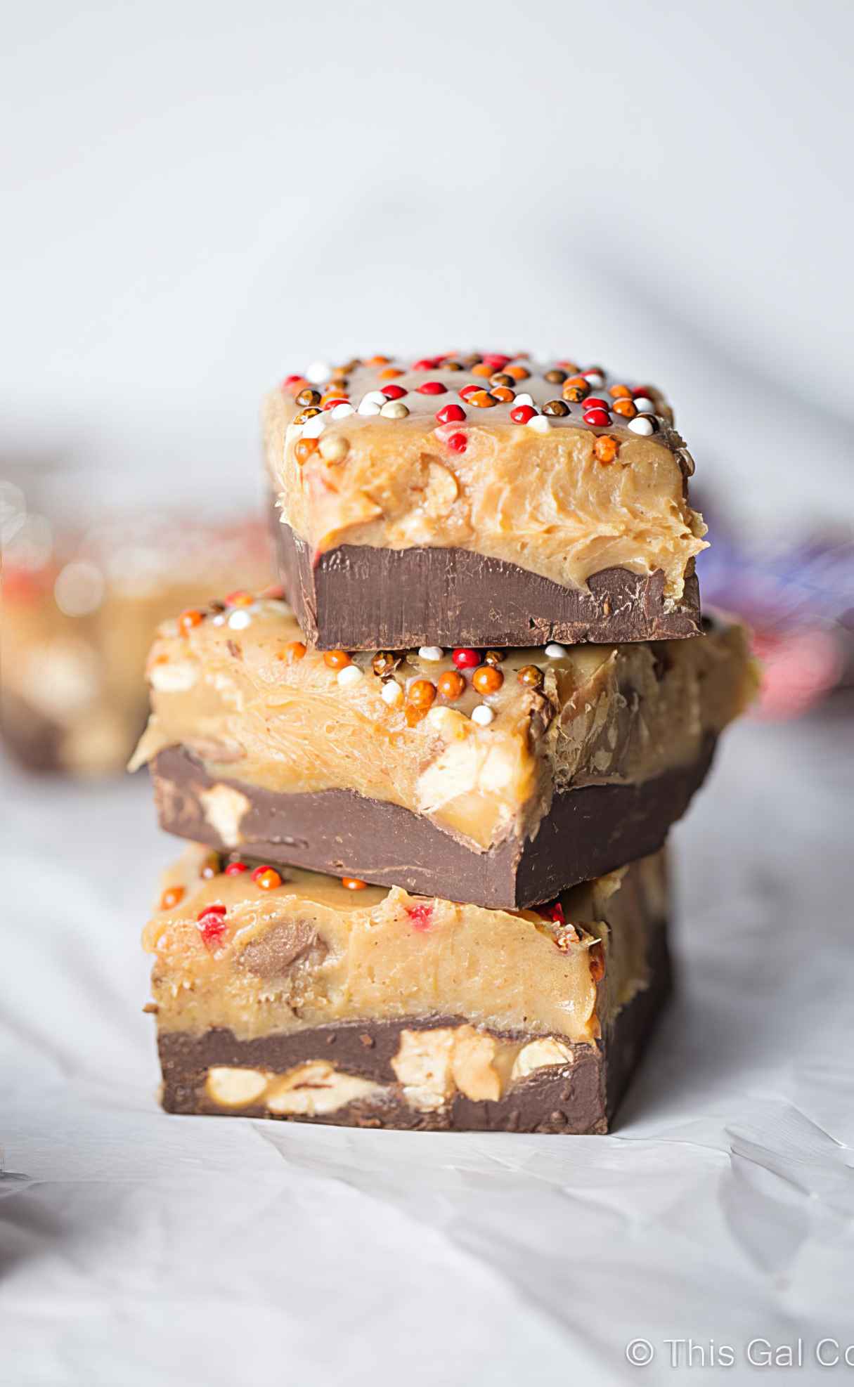 Snickers Chocolate Peanut Butter Pumpkin Fudge