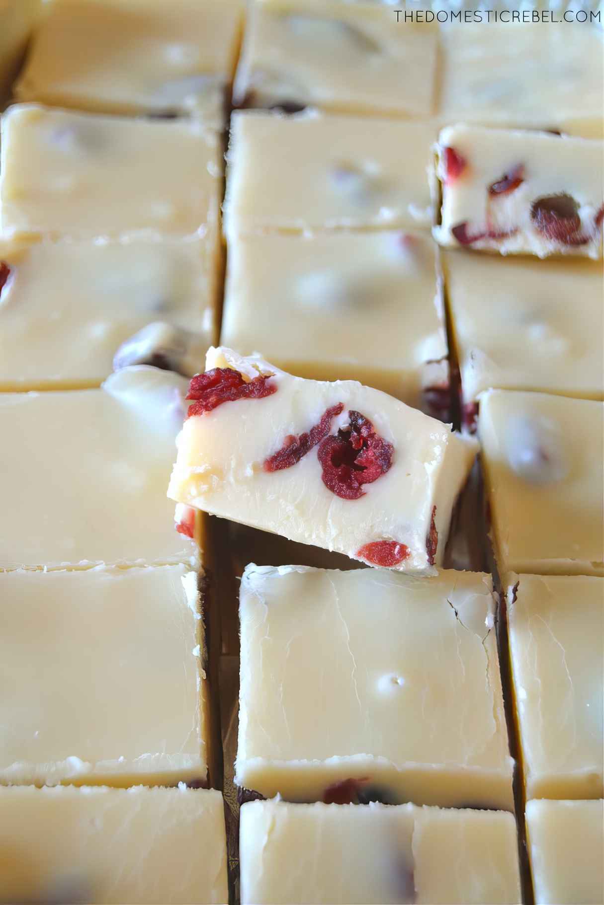 White Chocolate Cranberry Fudge