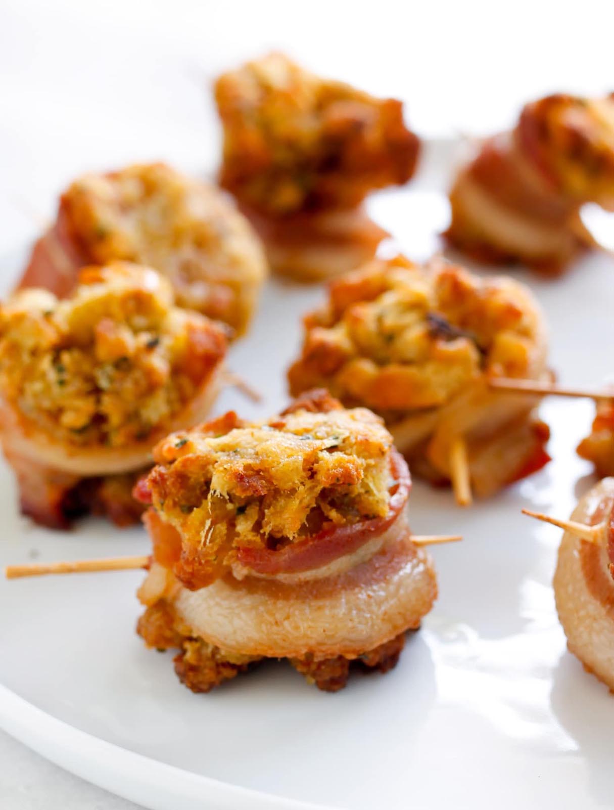 Bacon Wrapped Stuffing Bites