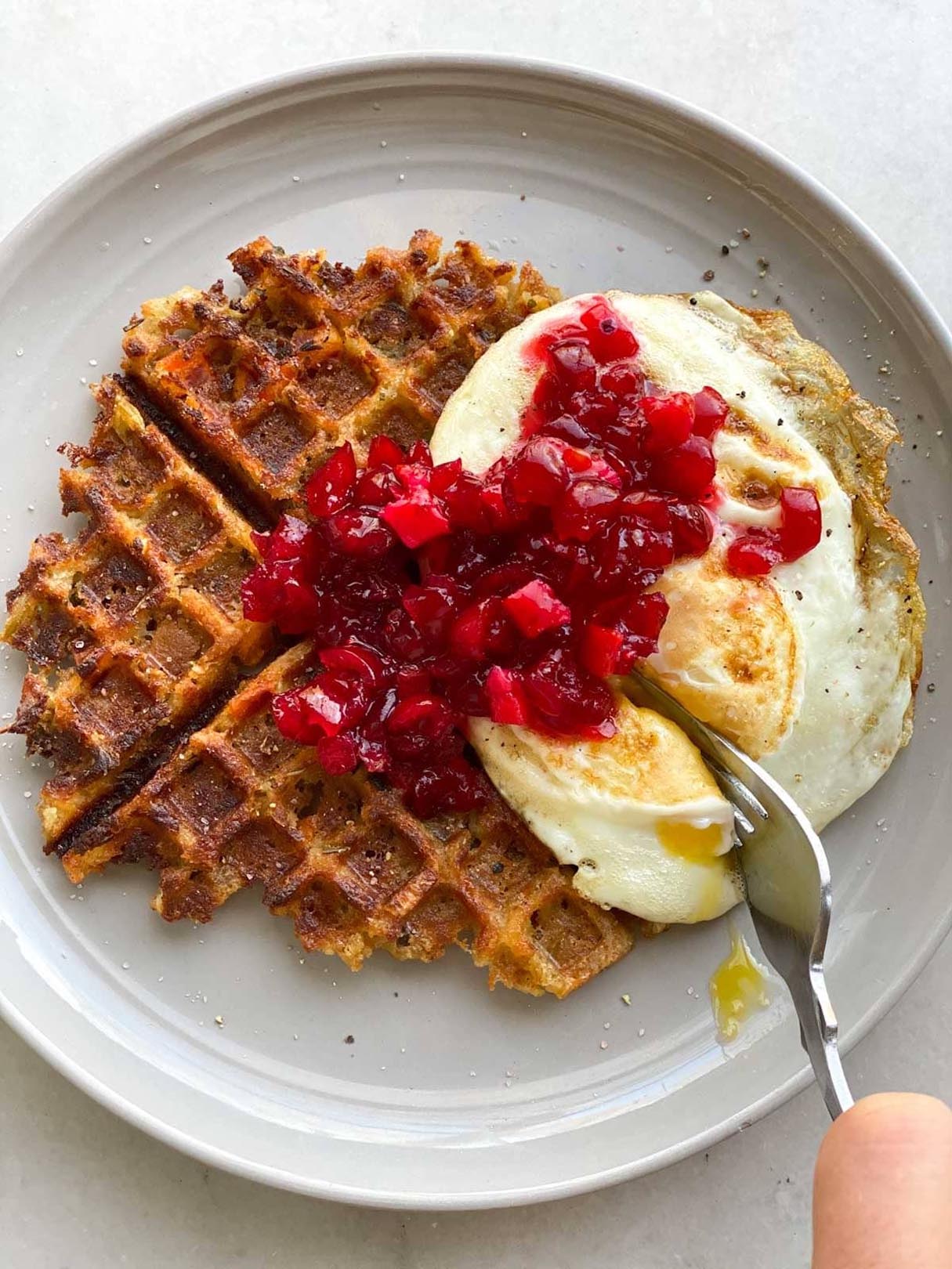 Leftover Stuffing Waffles