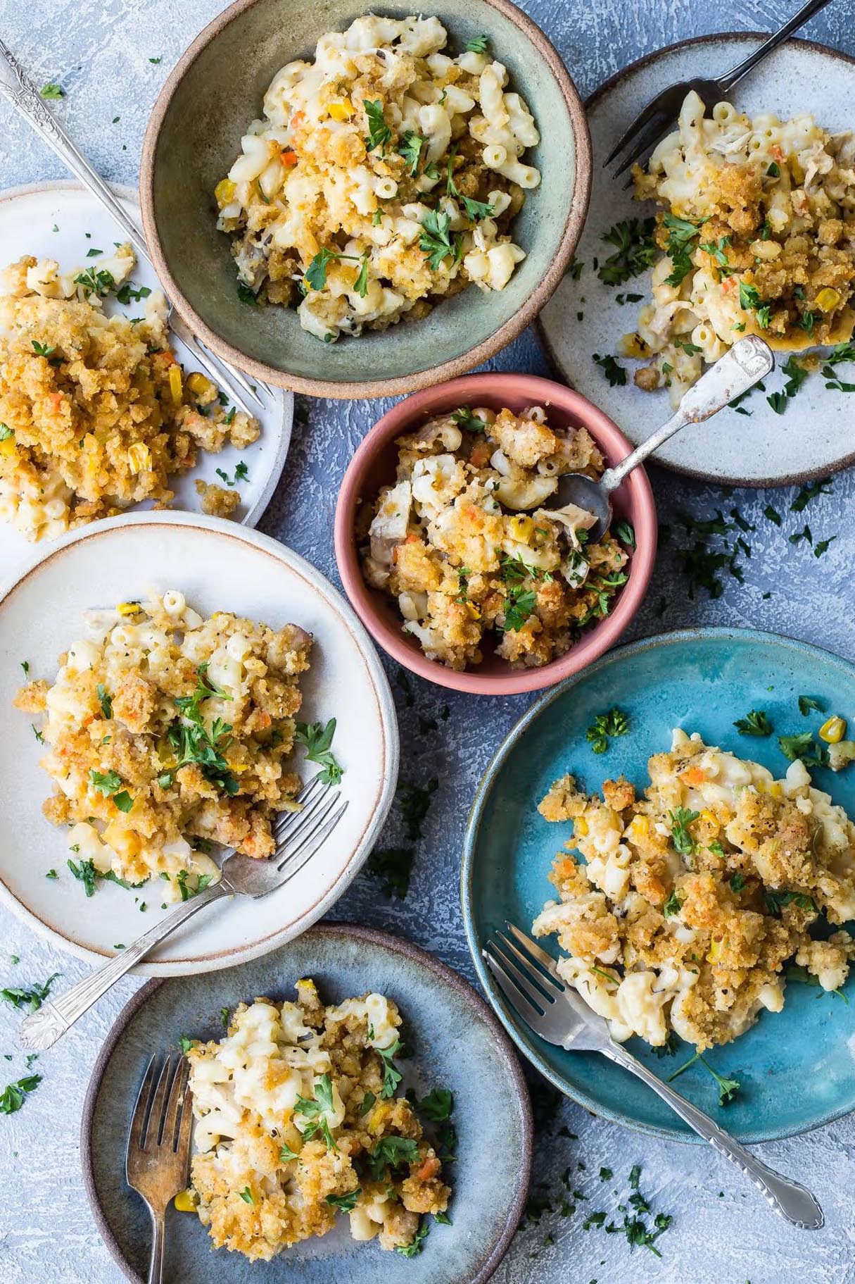 Stuffing Topped Mac and Cheese