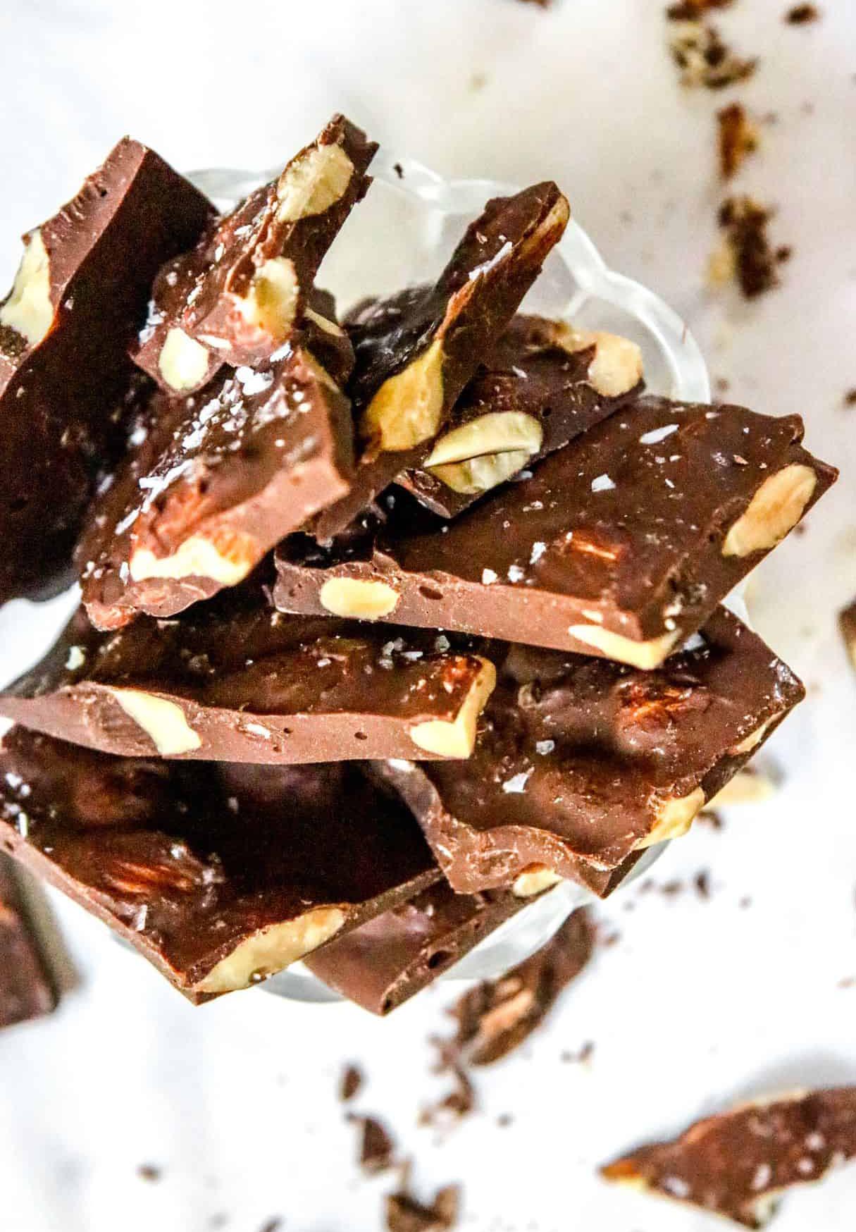 3-Ingredient Low-Sugar Cranberry Chocolate Almond Bark