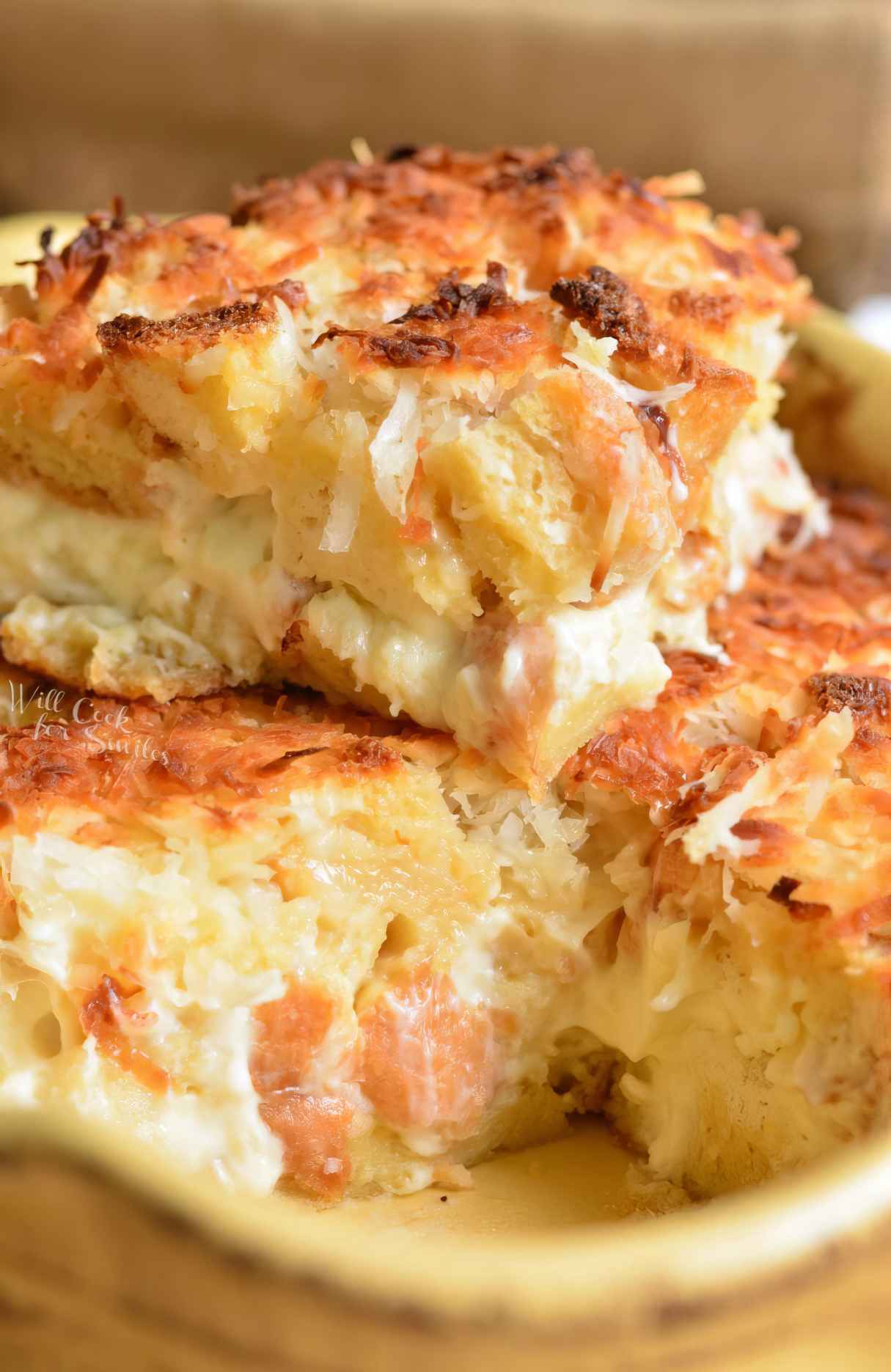 Coconut Cheesecake Bread Pudding