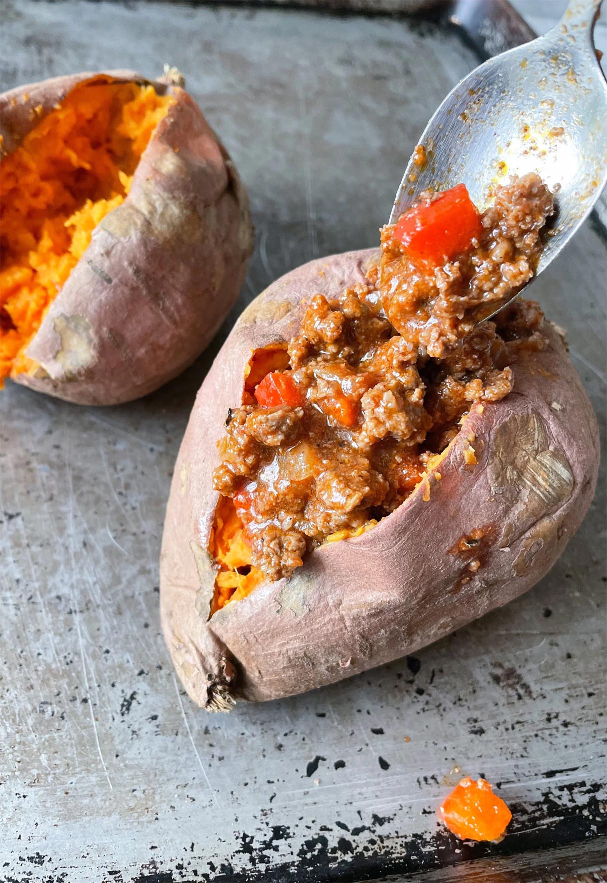 Jackfruit Stuffed Sweet Potato