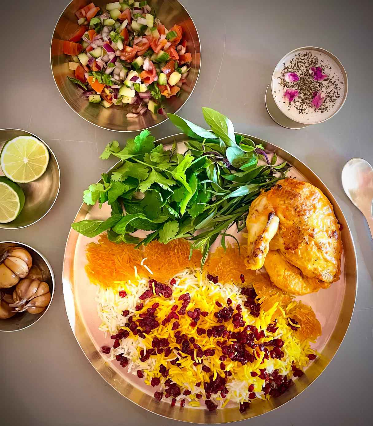 Zereshk Polo ba Morgh - Persian Rice Recipe with Saffron Chicken