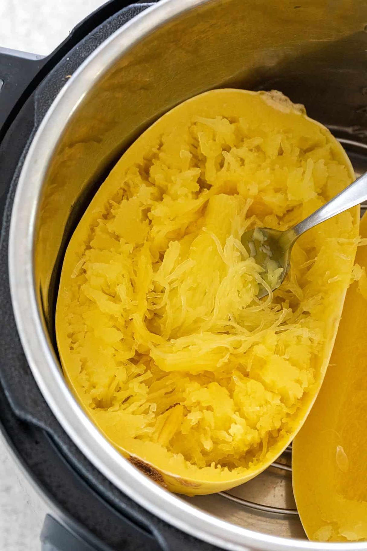 Amazing Instant Pot Spaghetti Squash with Lemon Cream Sauce
