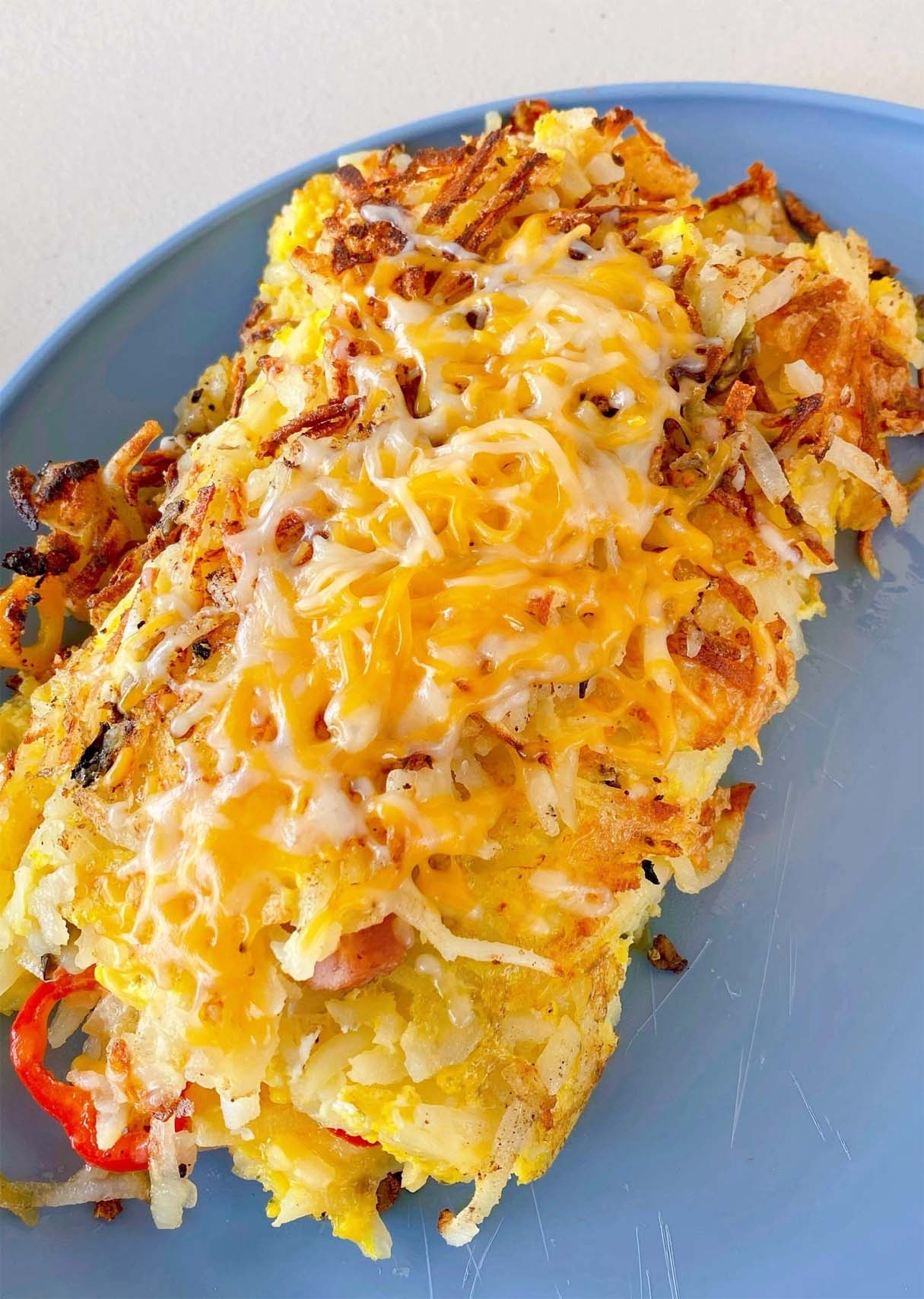Loaded Grilled Hash Brown Omelette