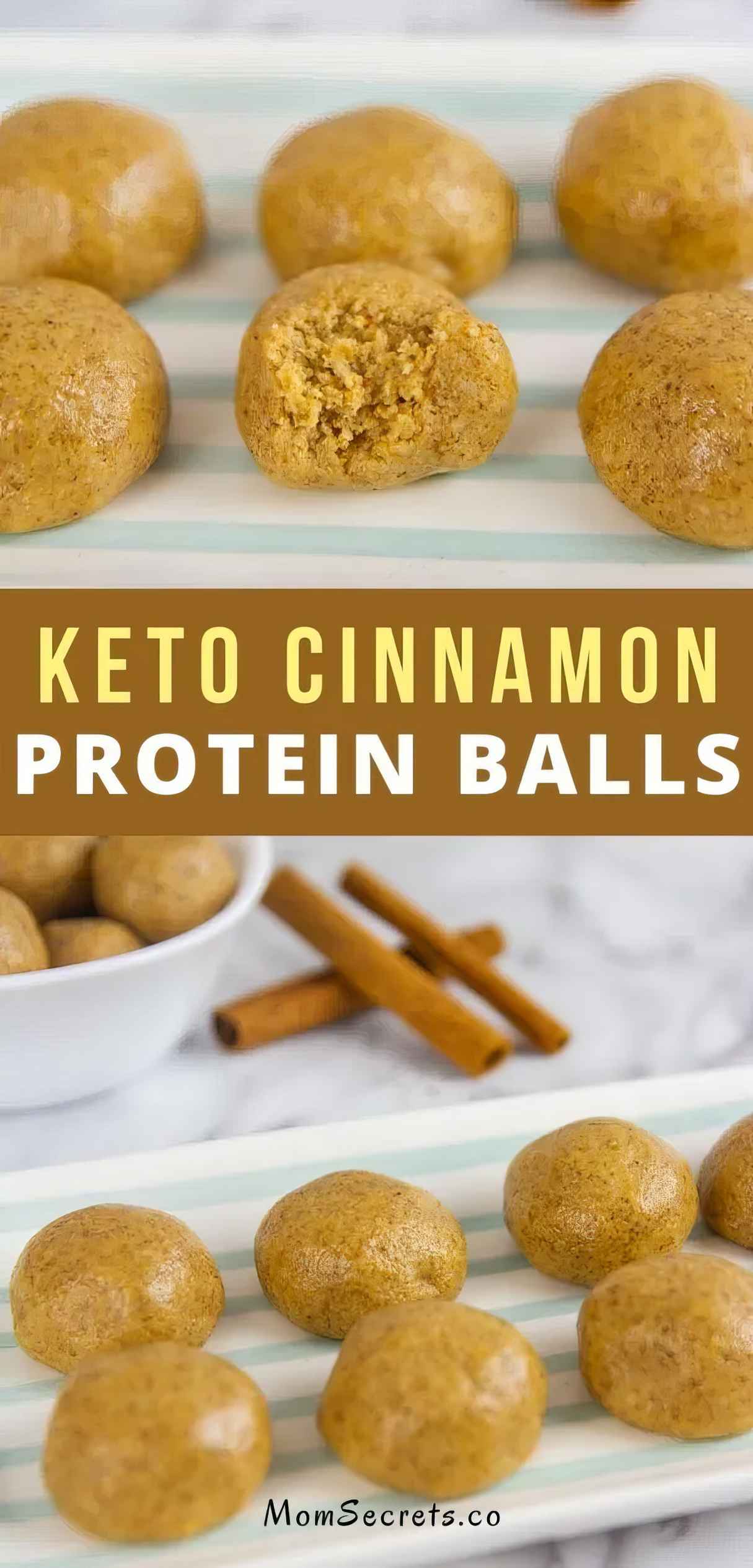 No-Bake Keto Sugar-Free Cinnamon Protein Balls