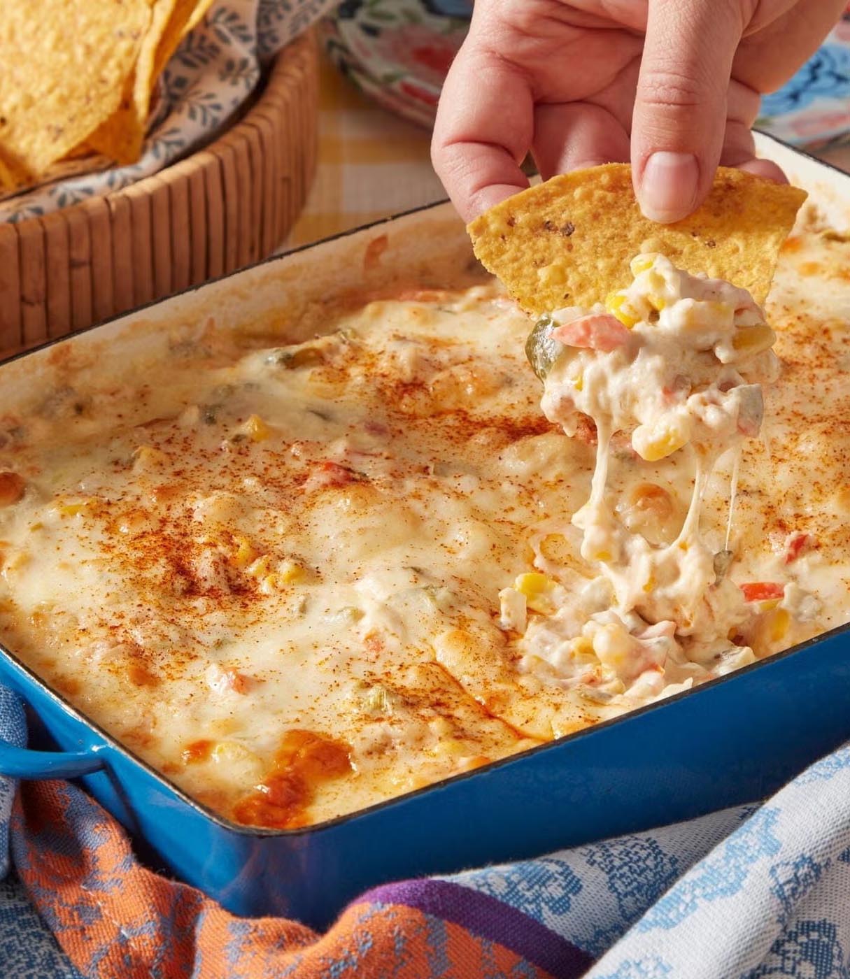 Hot Corn Dip with Monterey Jack and Cream Cheese