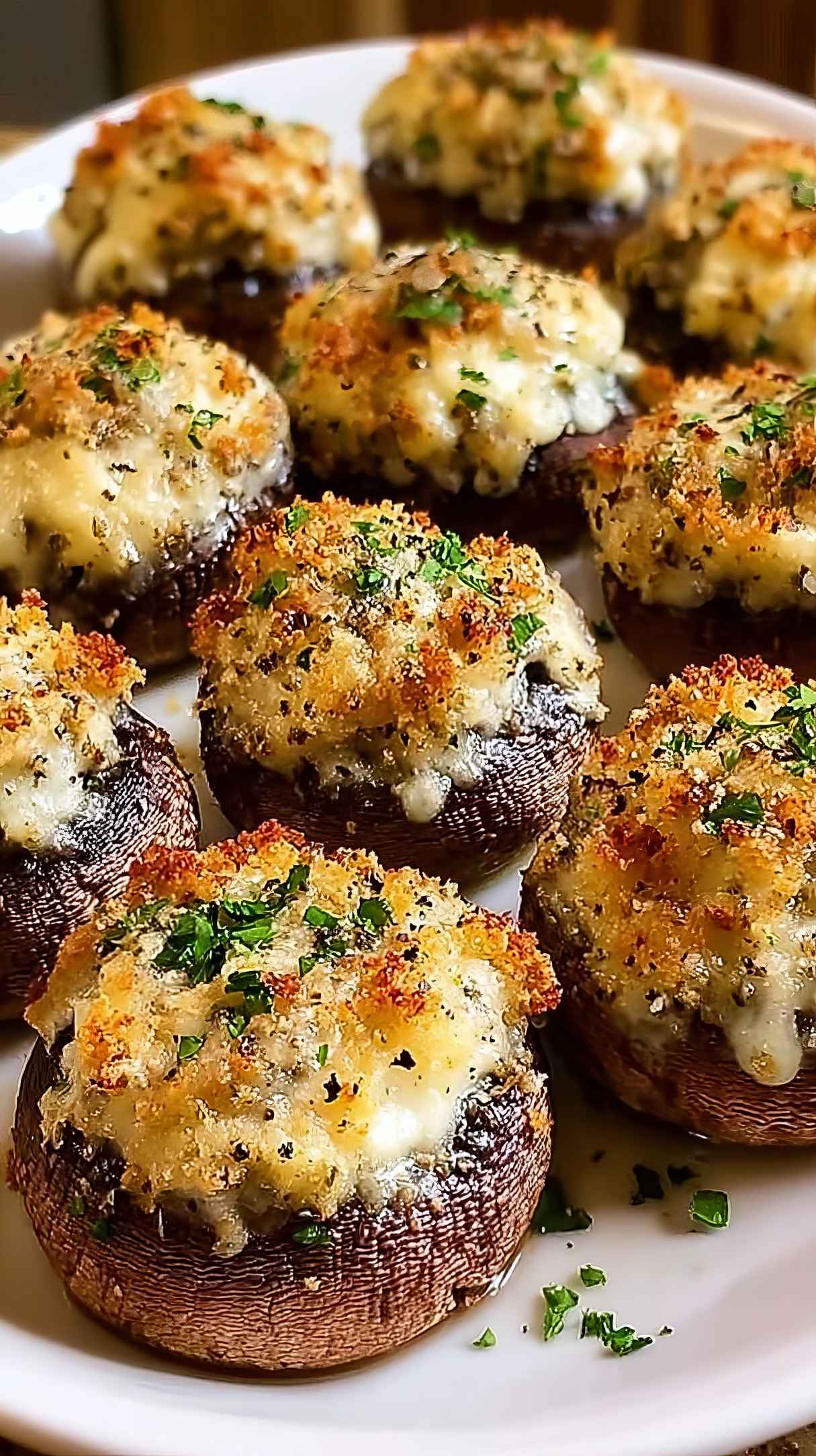 Bacon Ranch Crockpot Stuffed Mushrooms