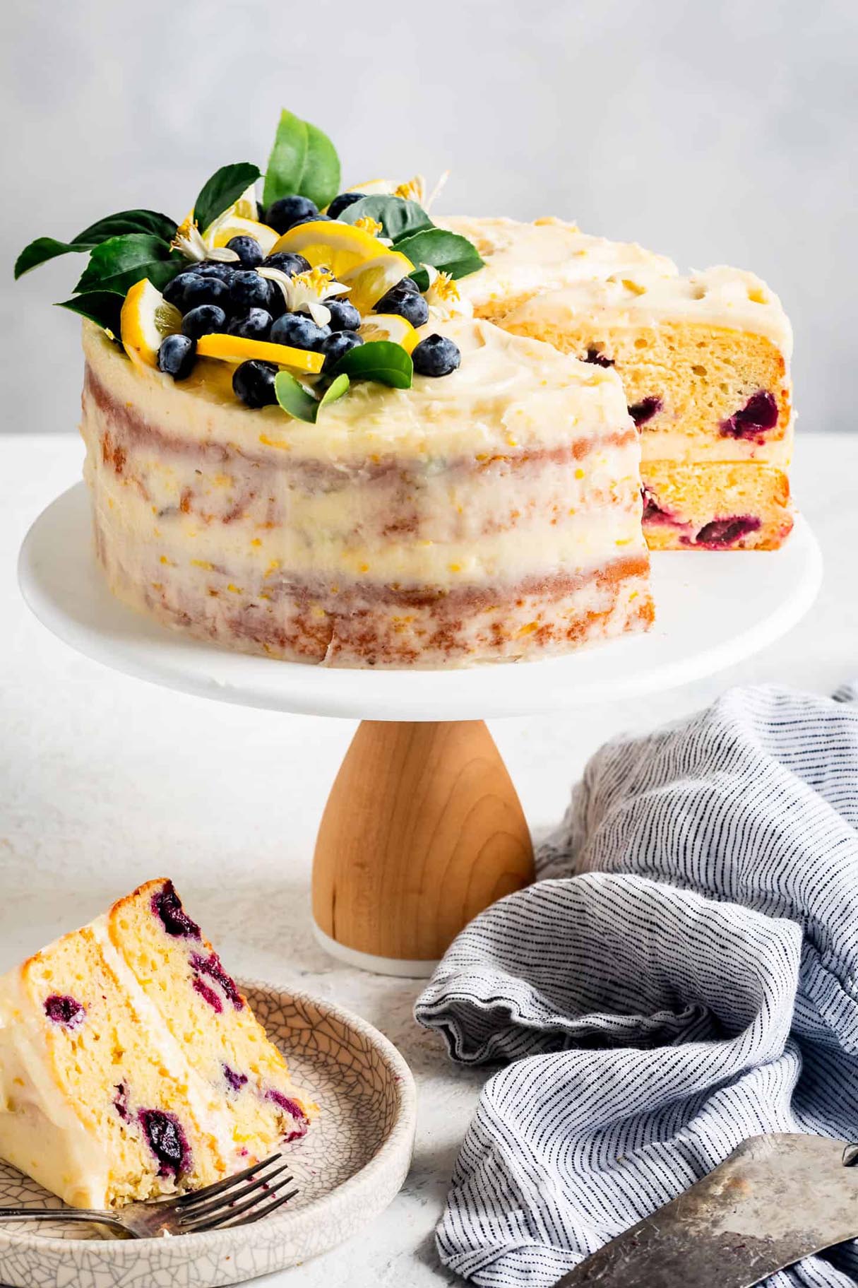 Soft and Tender Gluten-free Lemon Blueberry Cake