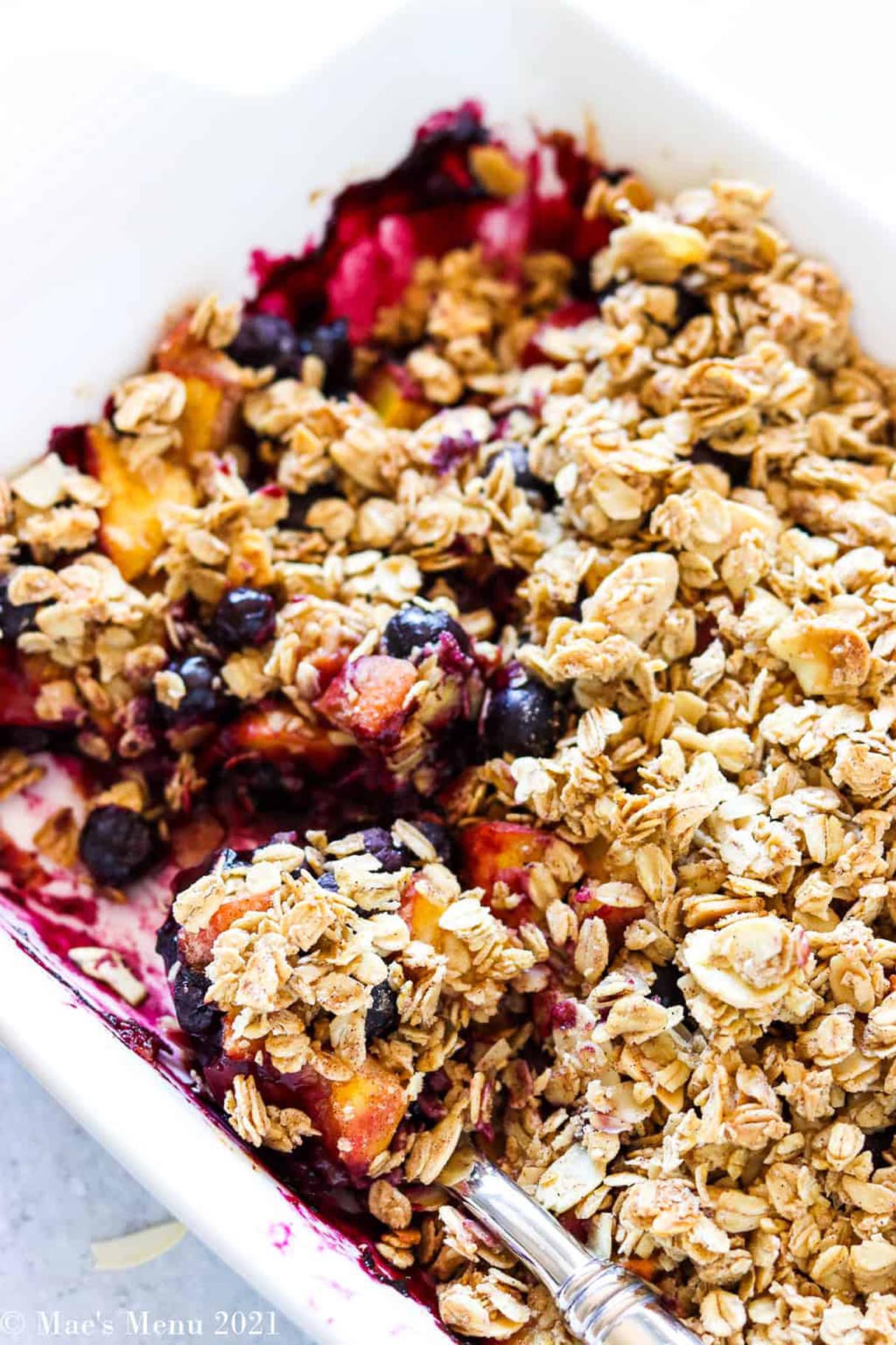 Sweet Blueberry Crumble with Juicy Peach