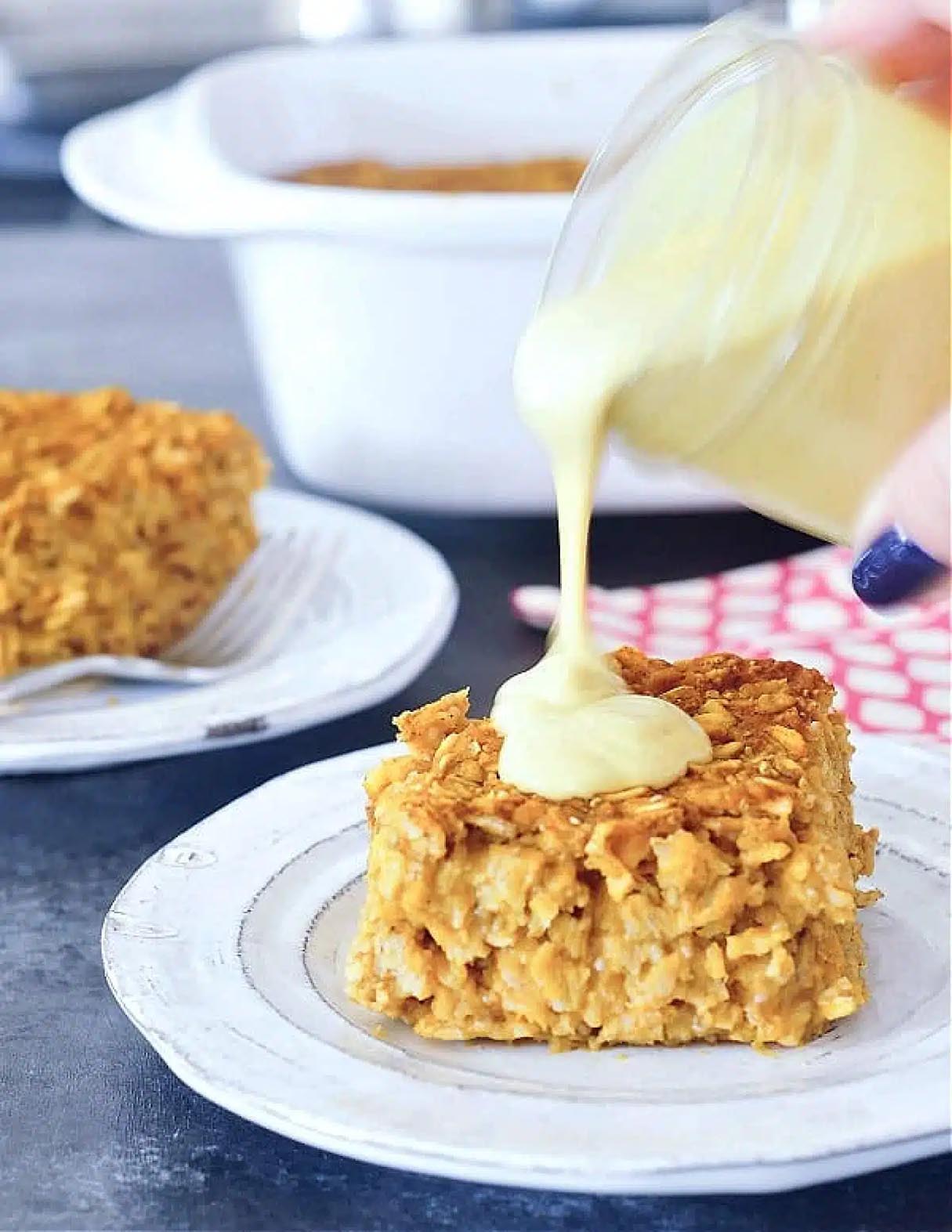 Baked Pumpkin Oatmeal with Golden Cashew Cream