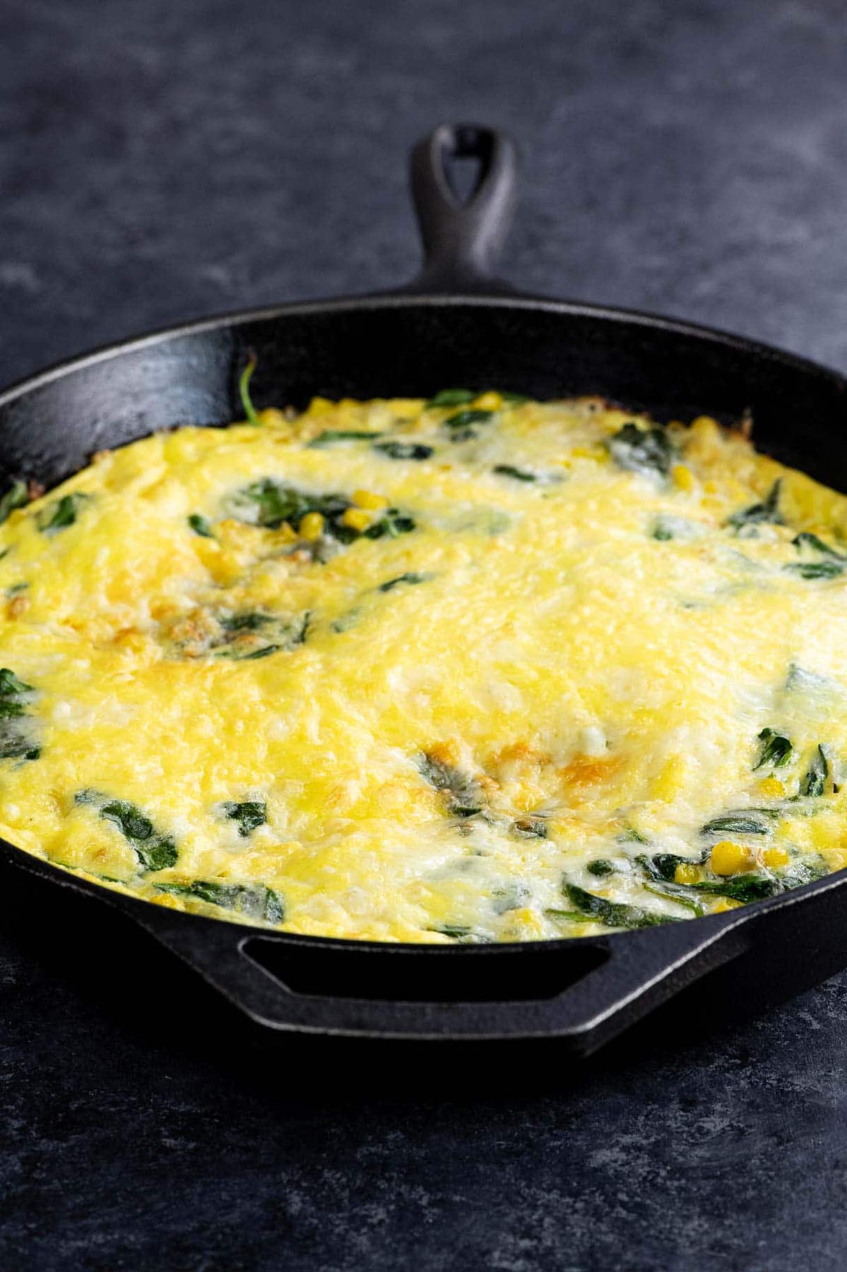 Frittata with Corn, Cheddar and Spinach