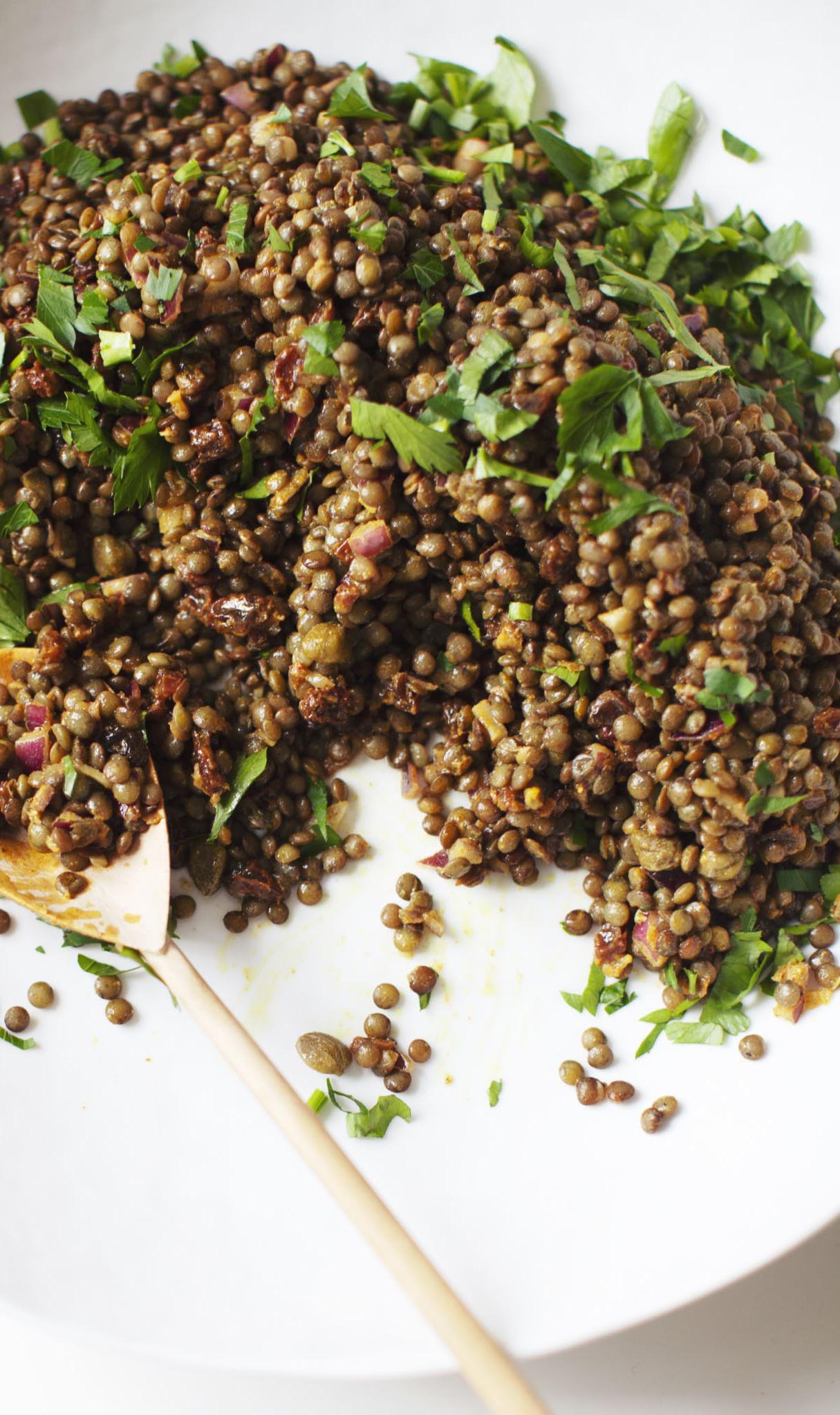 Simple Braised French Green Lentils
