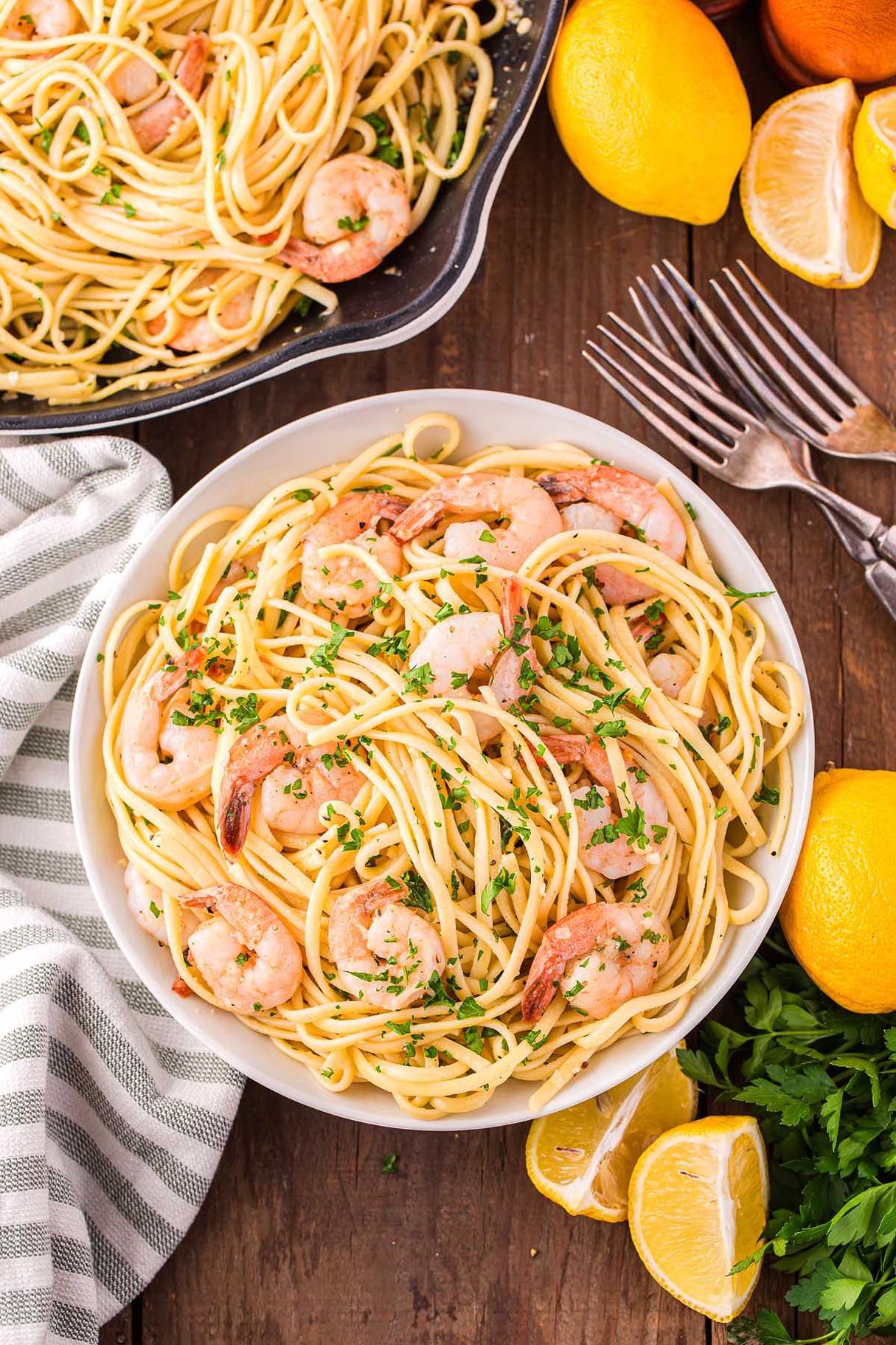 Garlic Shrimp Linguine Pasta