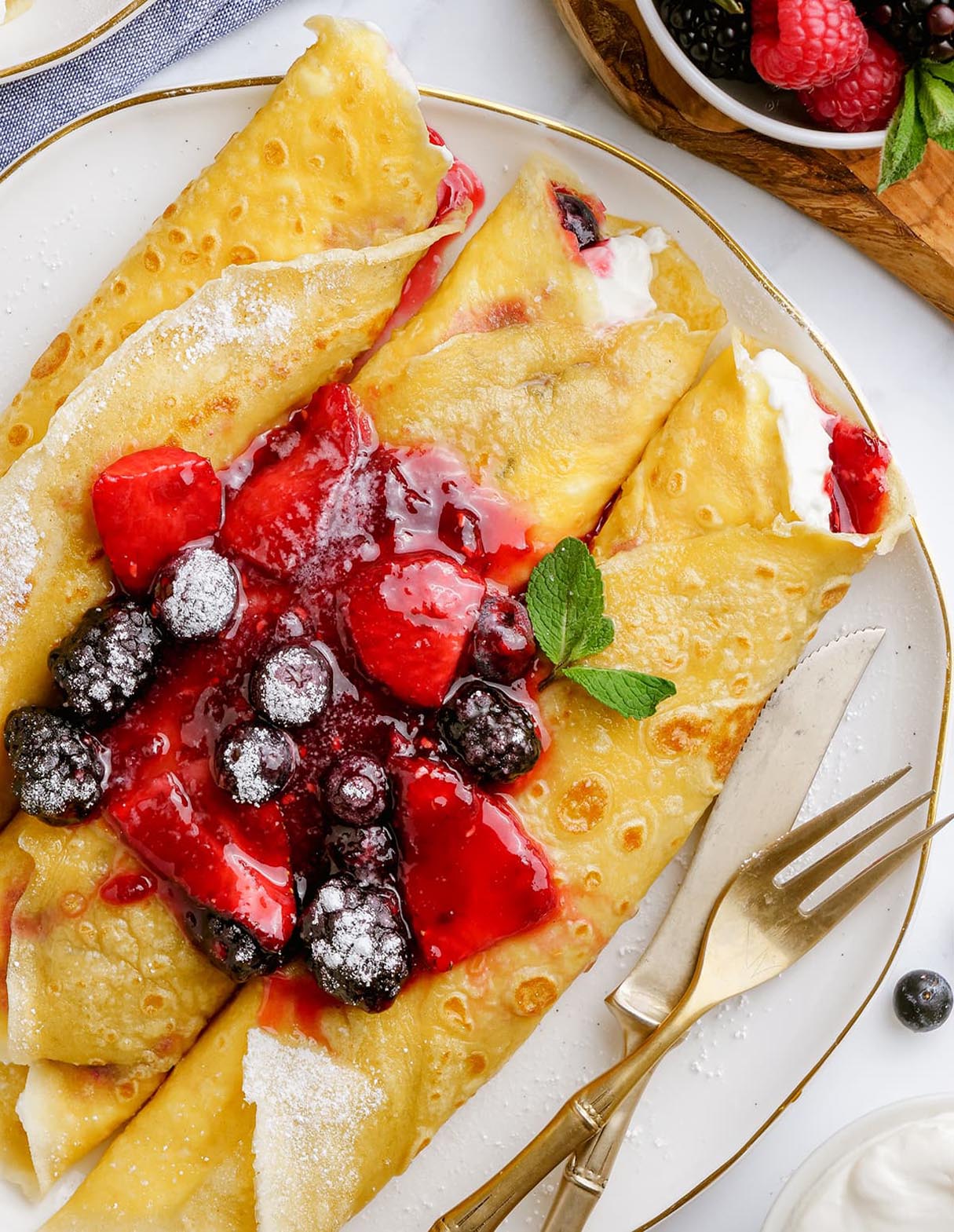 Berries and Cream Crepes