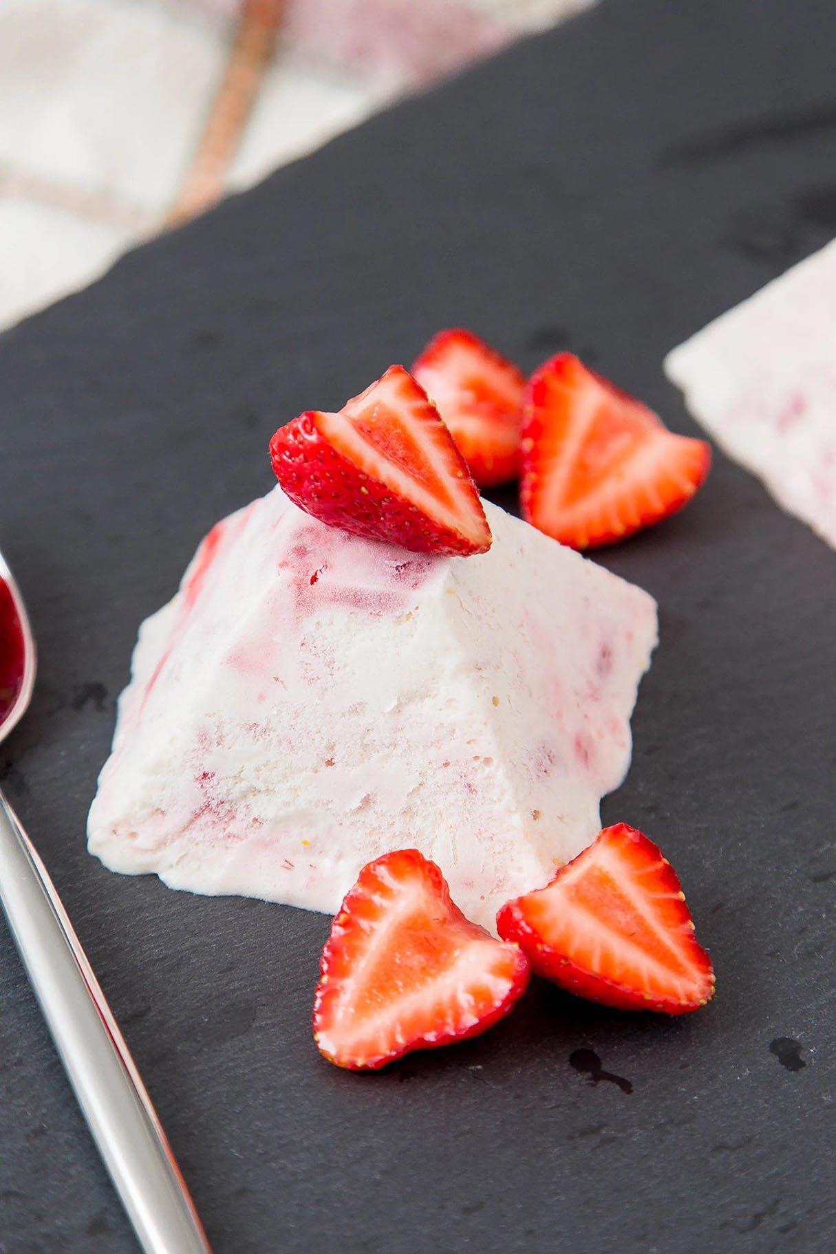 Creamy Strawberry Semifreddo
