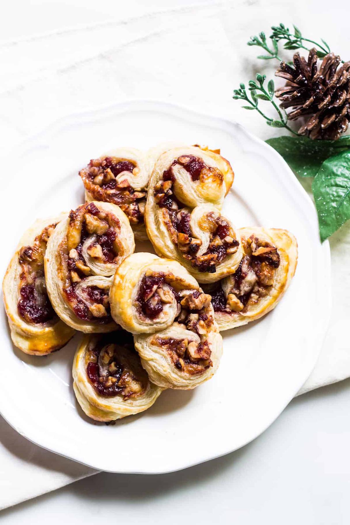 Savory Palmiers with Brie and Cranberry