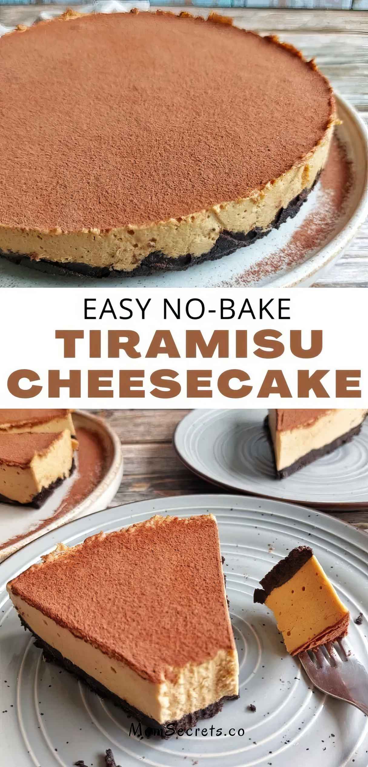 Easy No-Bake Tiramisu Cheesecake