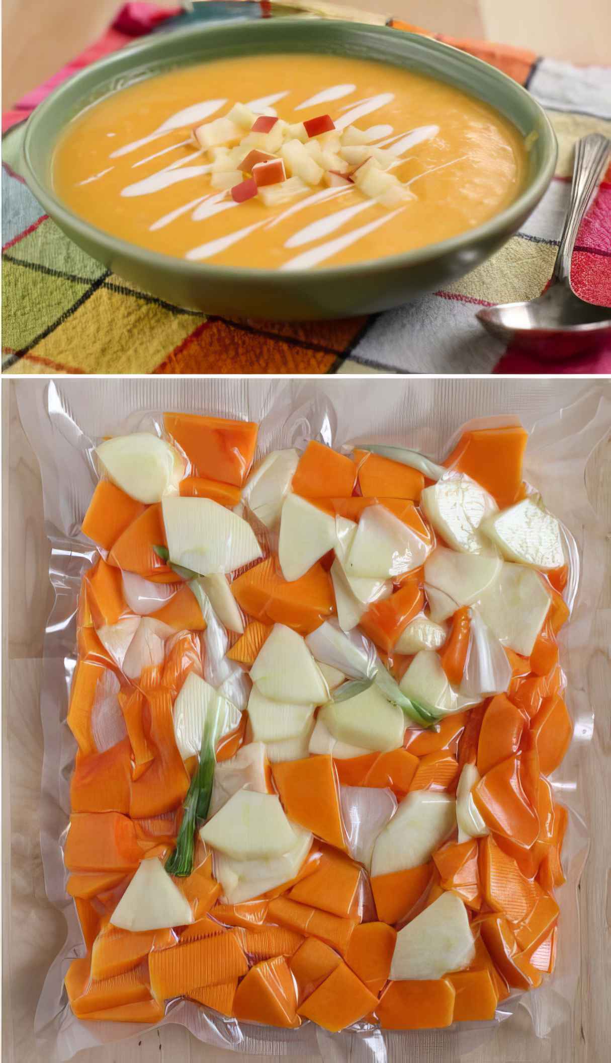 Sous Vide Butternut Squash and Apple Soup