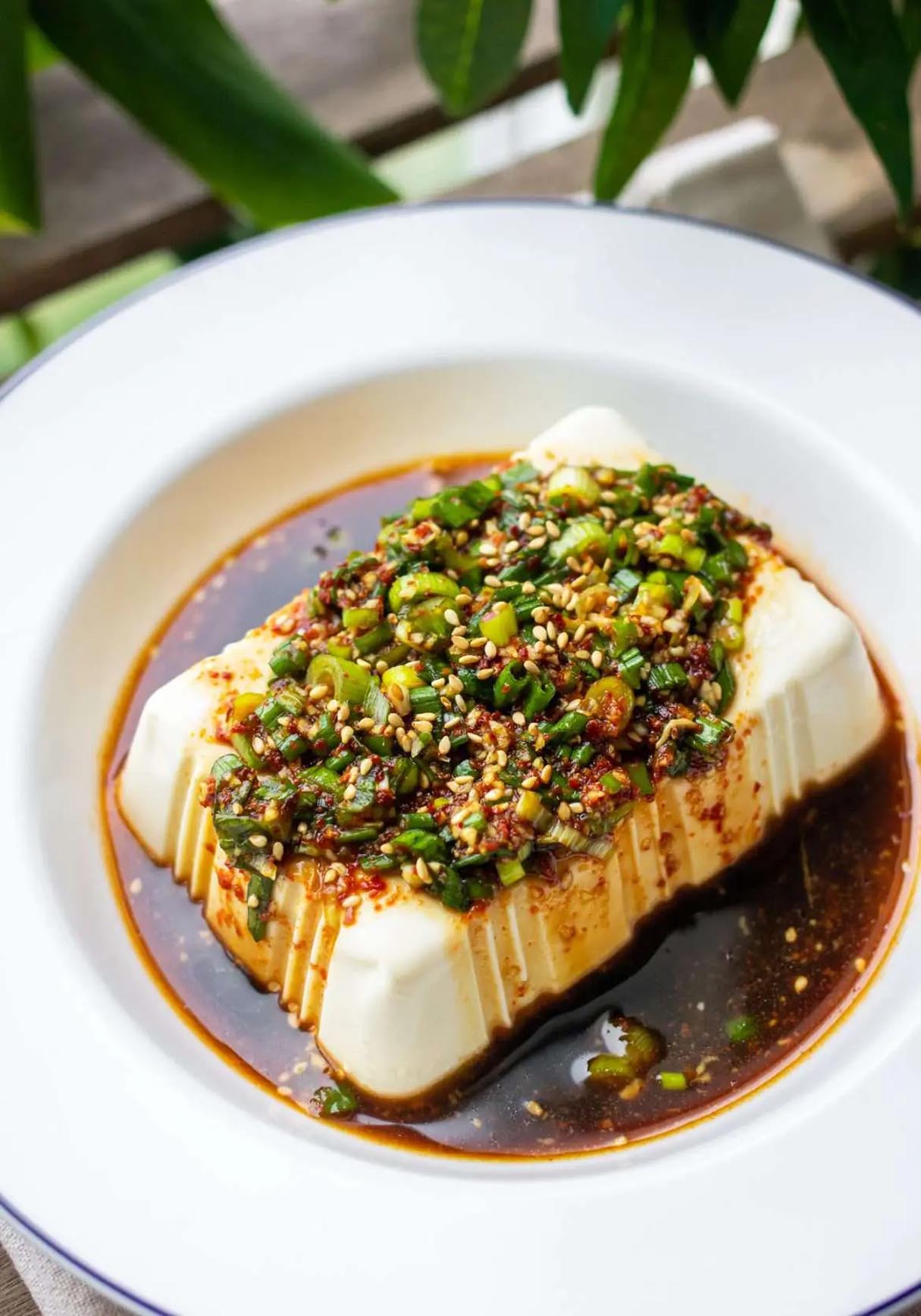 5-Minute Silken Tofu - Easy Savory Silken Tofu Recipe (Korean-style Soft Tofu)