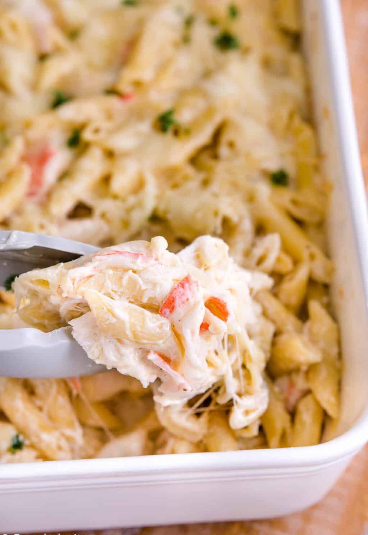 Crowd-pleasing Crab and Pasta Alfredo Bake
