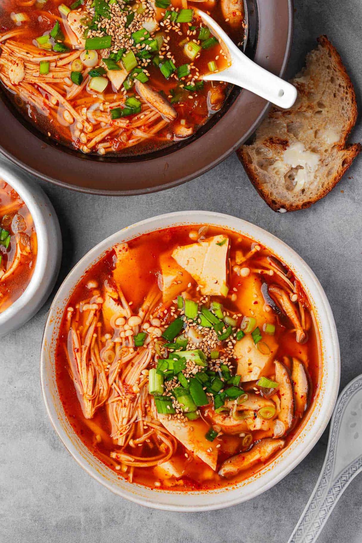 Korean Tofu Soup Recipe (Sundubu Jigae) - Vegan Version