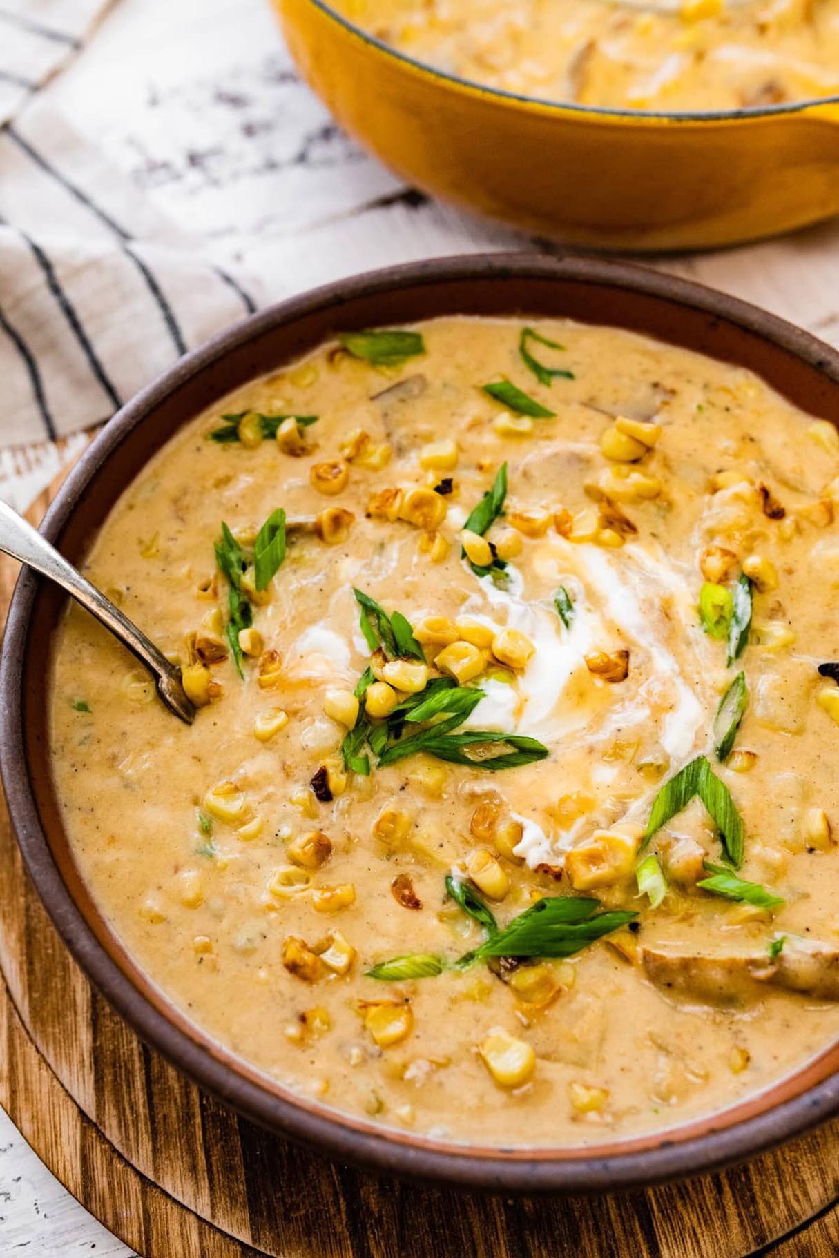 Corn Potato Chowder (with lots of zesty cheese)