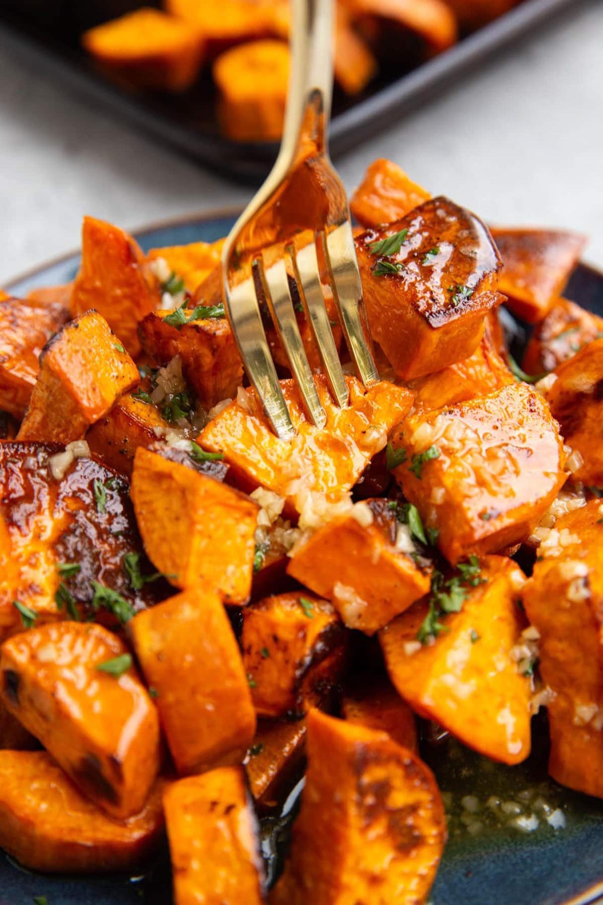 Easy Crispy Roasted Sweet Potato Bites