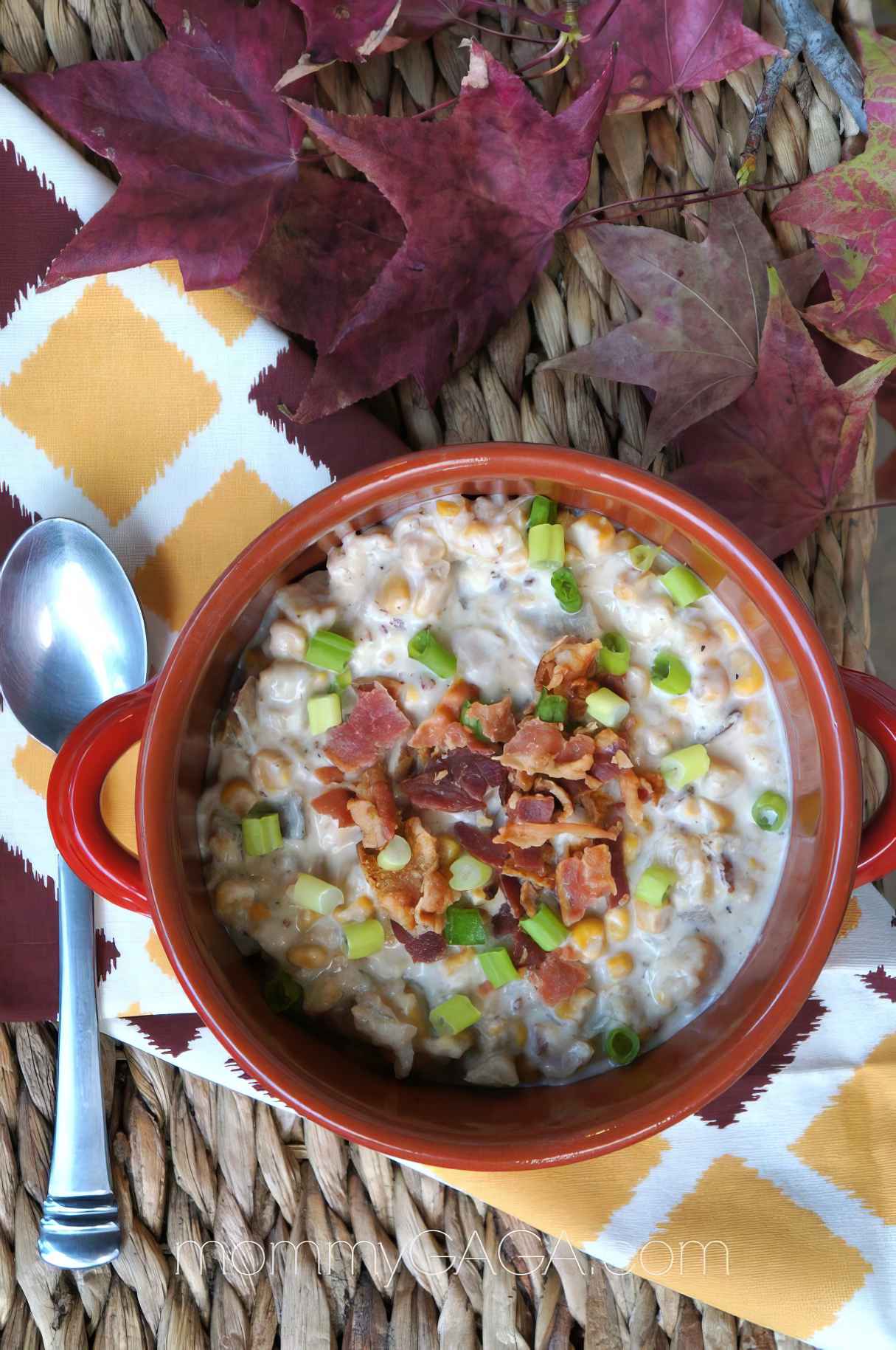 Hearty Bacon and Corn Chowder Soup {A Slow Cooker Recipe}