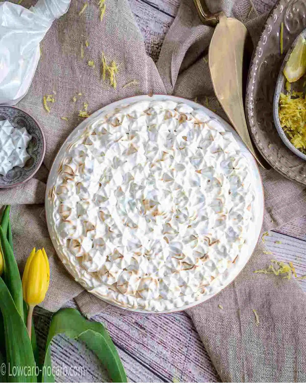 Keto Instant Pot Lemon Cheesecake with Meringue Icing