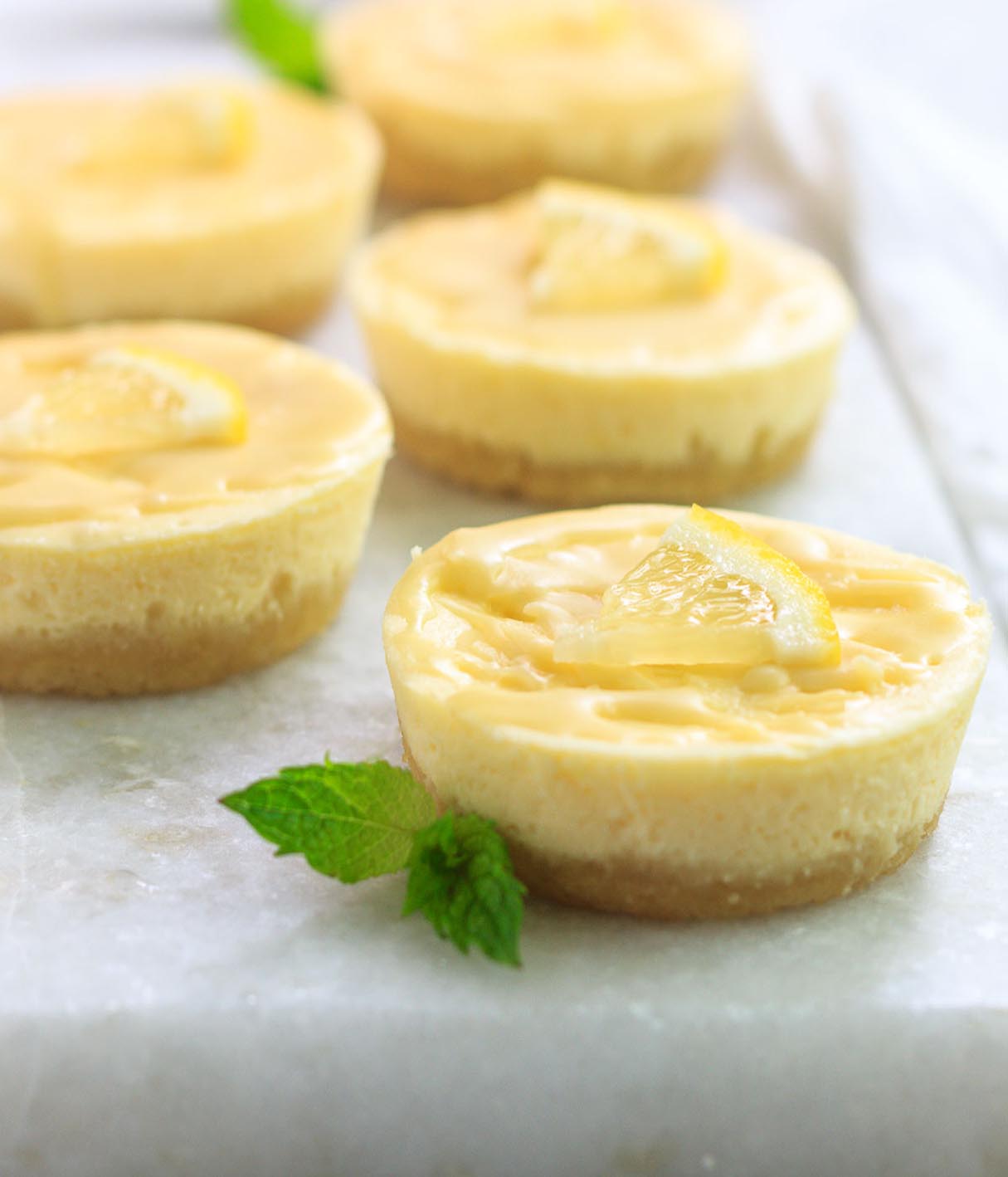 Keto White Chocolate Lemon Cheesecakes